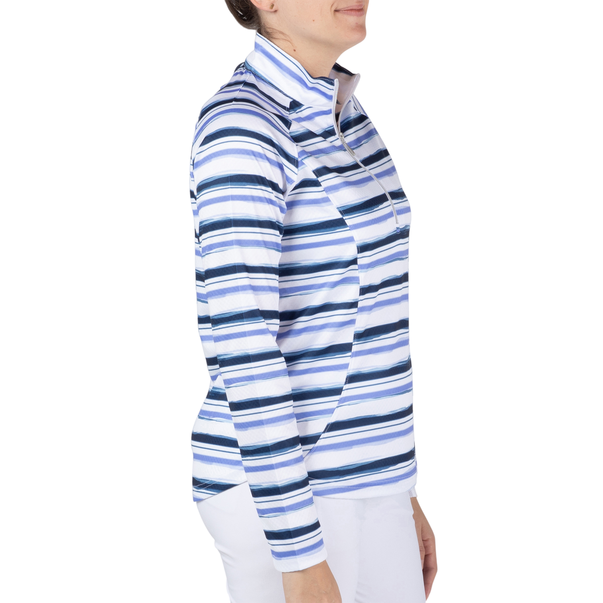 Striped Quarter Zip Pull Over