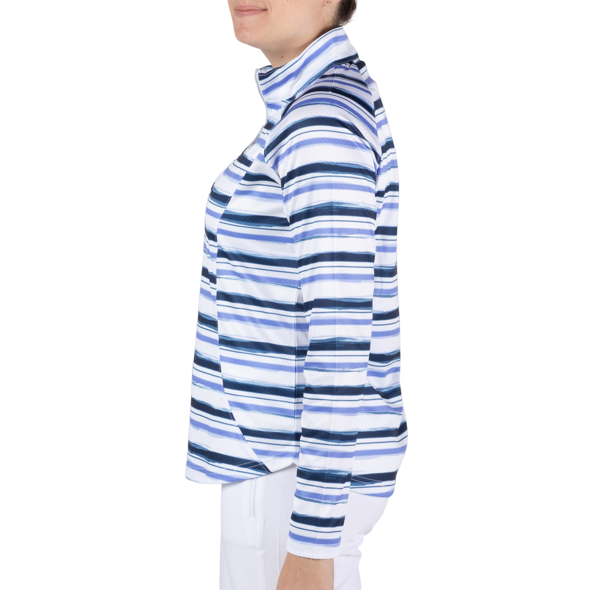 Striped Quarter Zip Pull Over