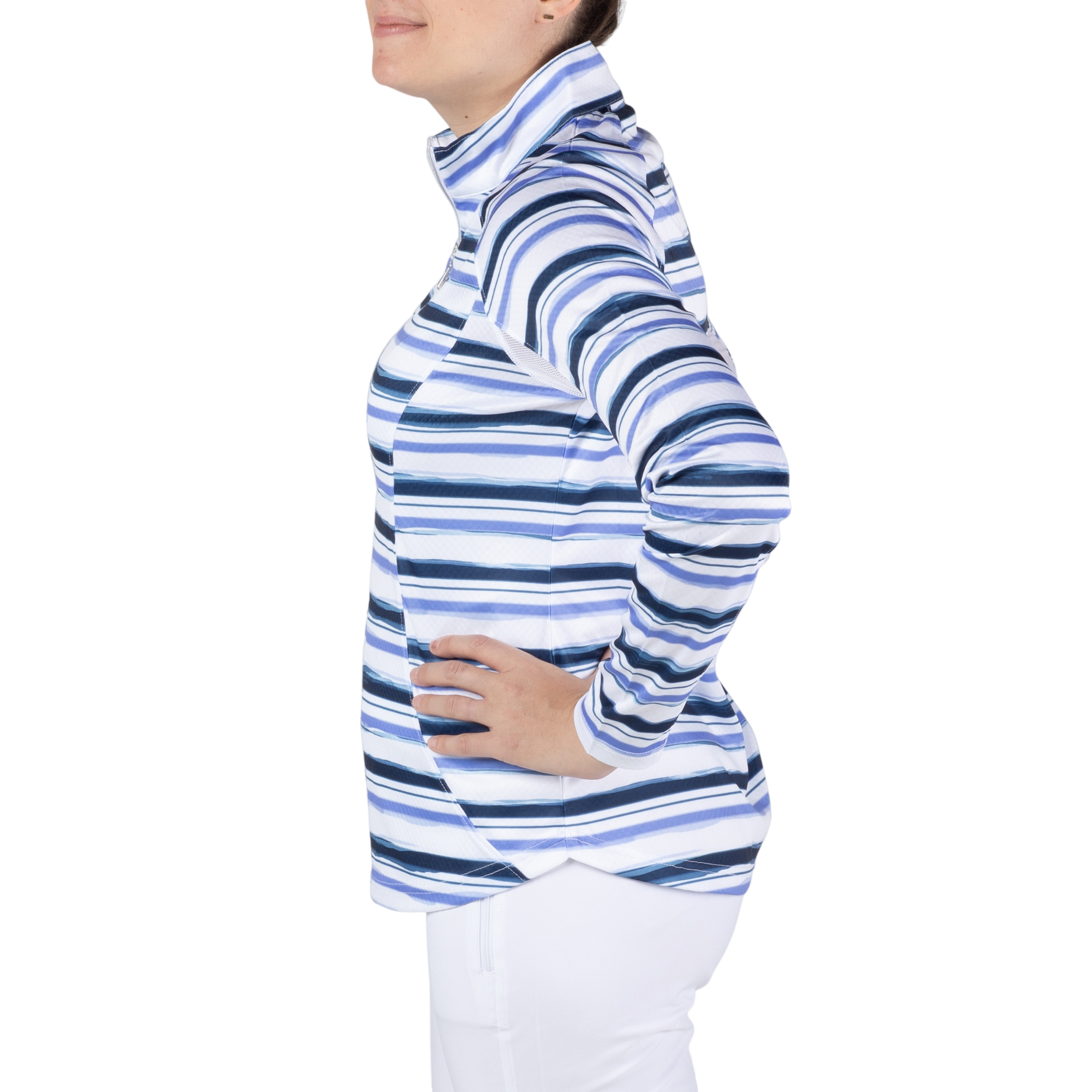 Striped Quarter Zip Pull Over