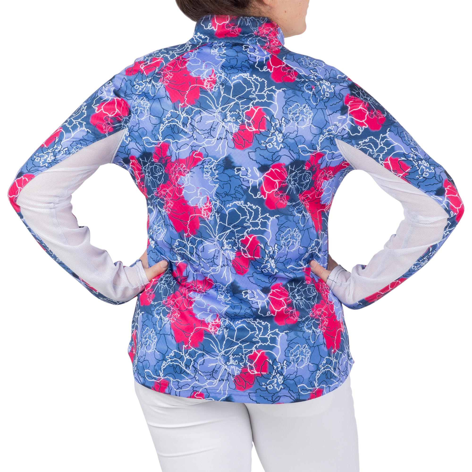 Floral Quarter Zip Pull Over