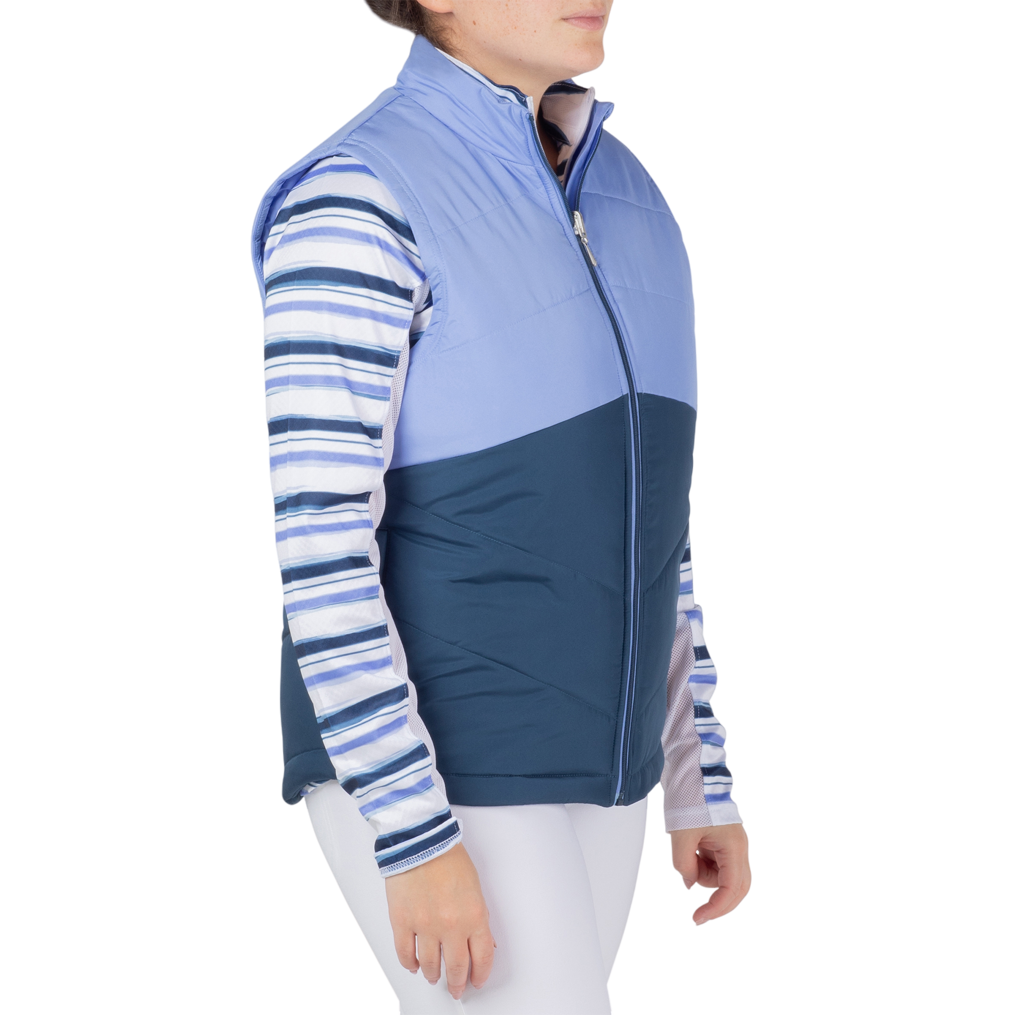 Colorblock Full Zip Quilted Women's Golf Vest