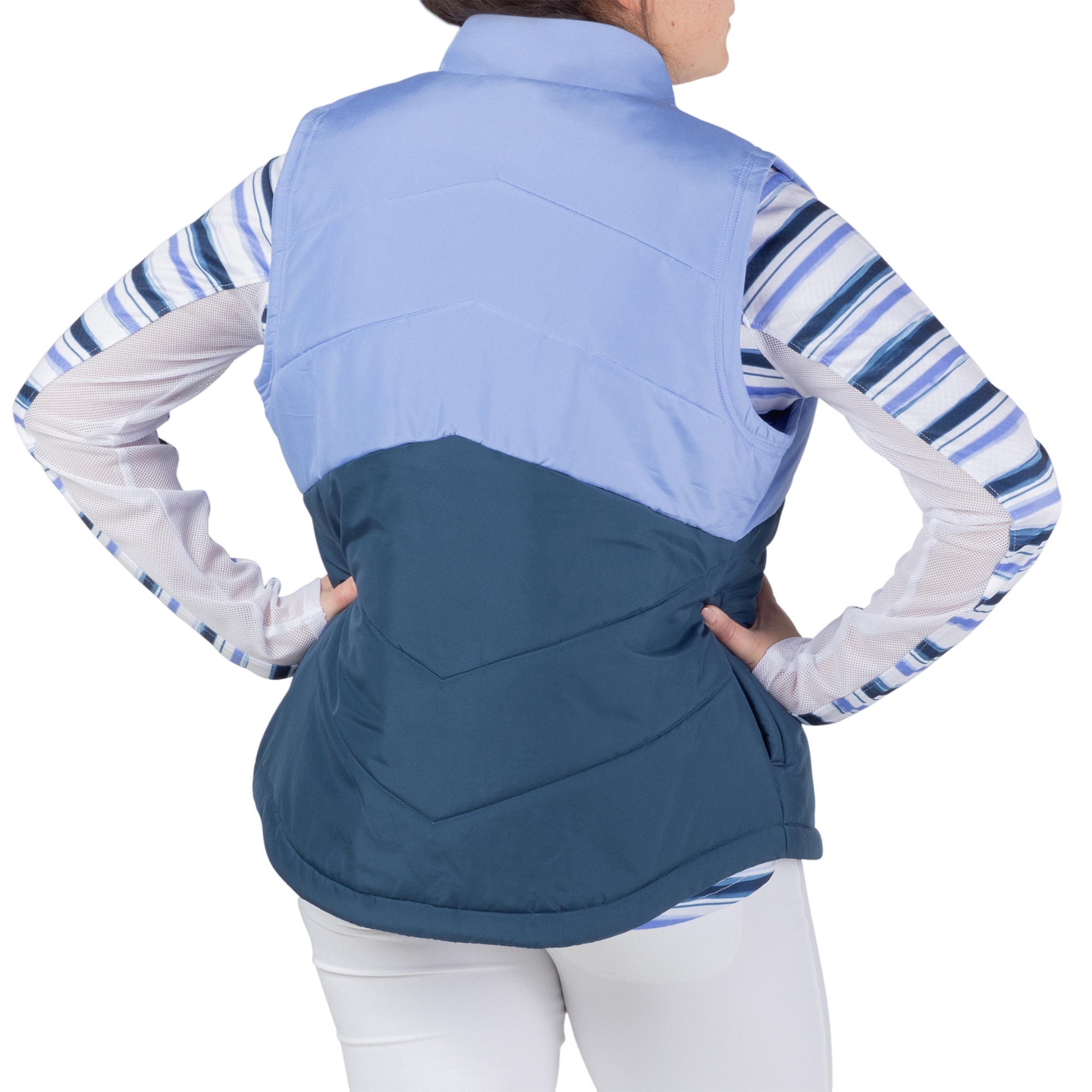 Colorblock Full Zip Quilted Women's Golf Vest
