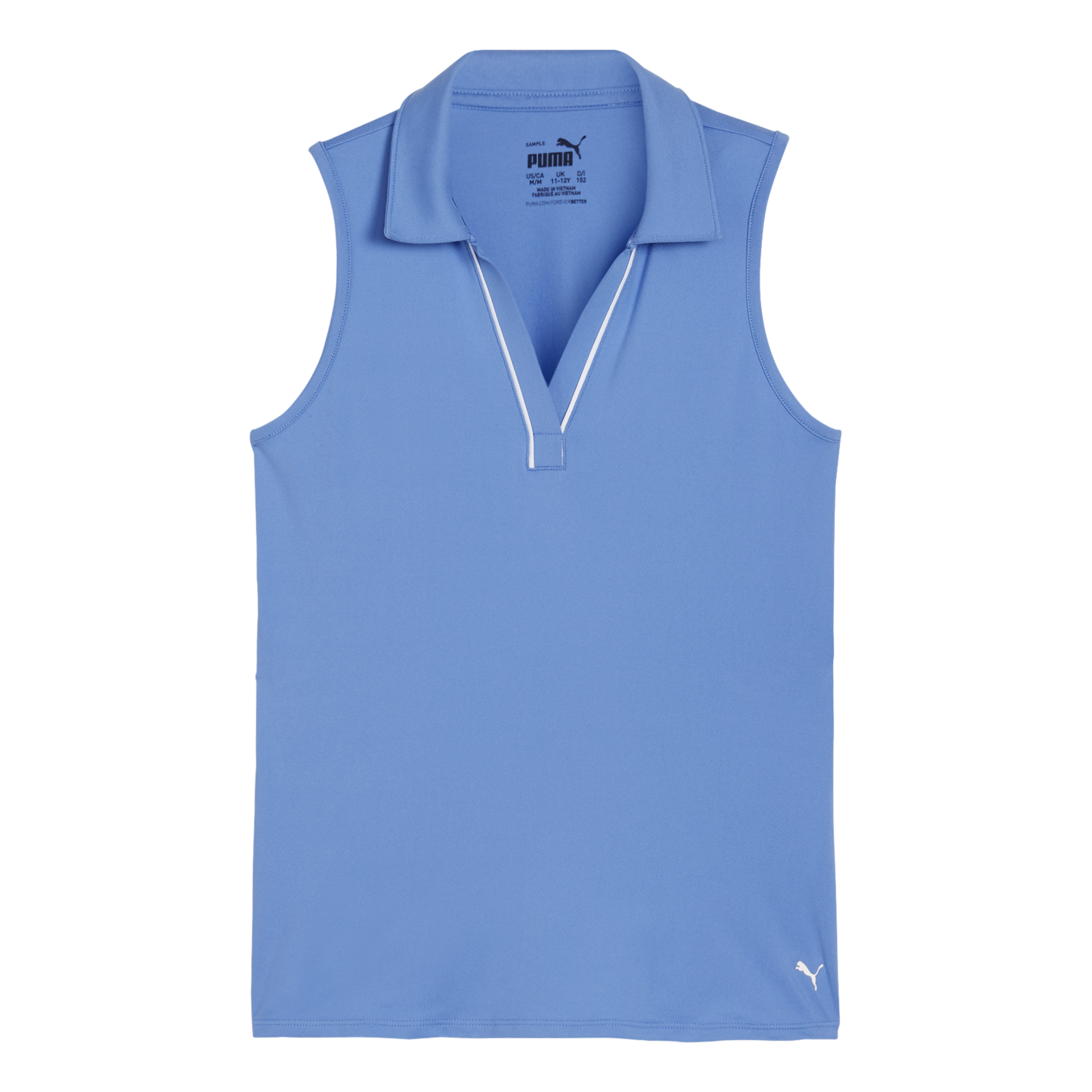 PUMA CLOUDSPUN Girls Piped Sleeveless Polo Shirt | PGA TOUR