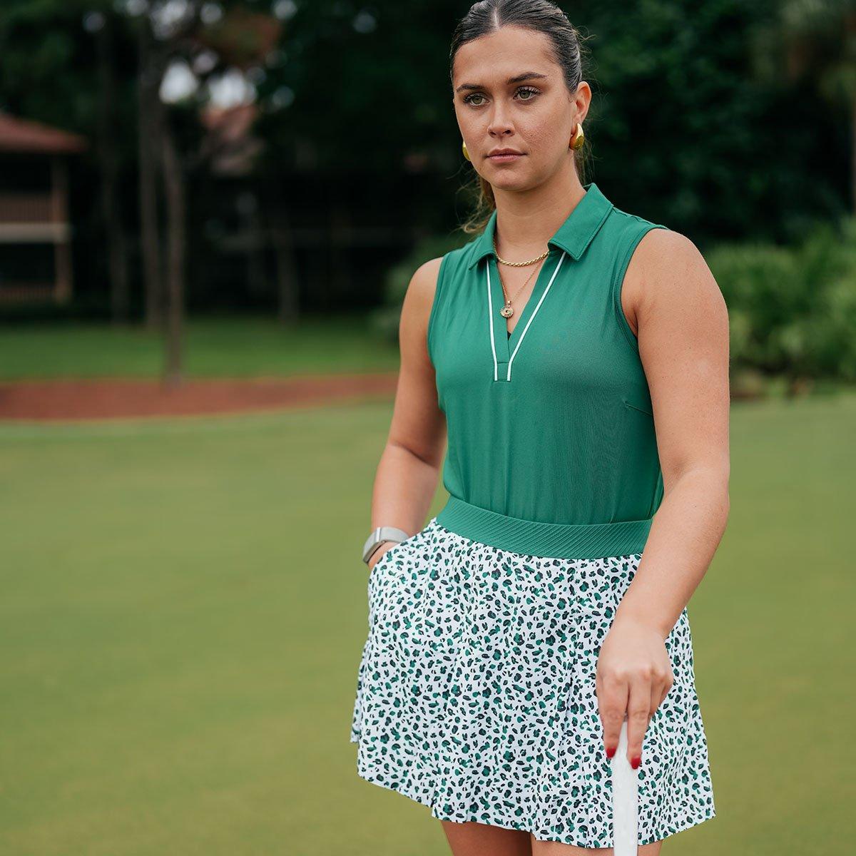 Leopard Pleated Women's 15" Golf Skort