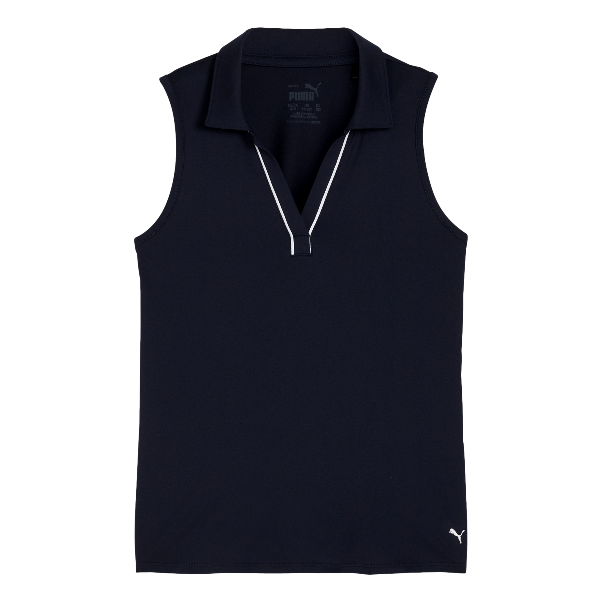 CLOUDSPUN	Girls Piped Sleeveless Polo Shirt