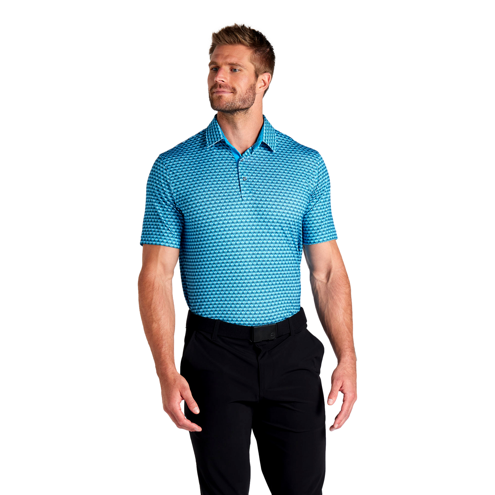 PUMA MATTR Palm Deco Polo, Aqua, S