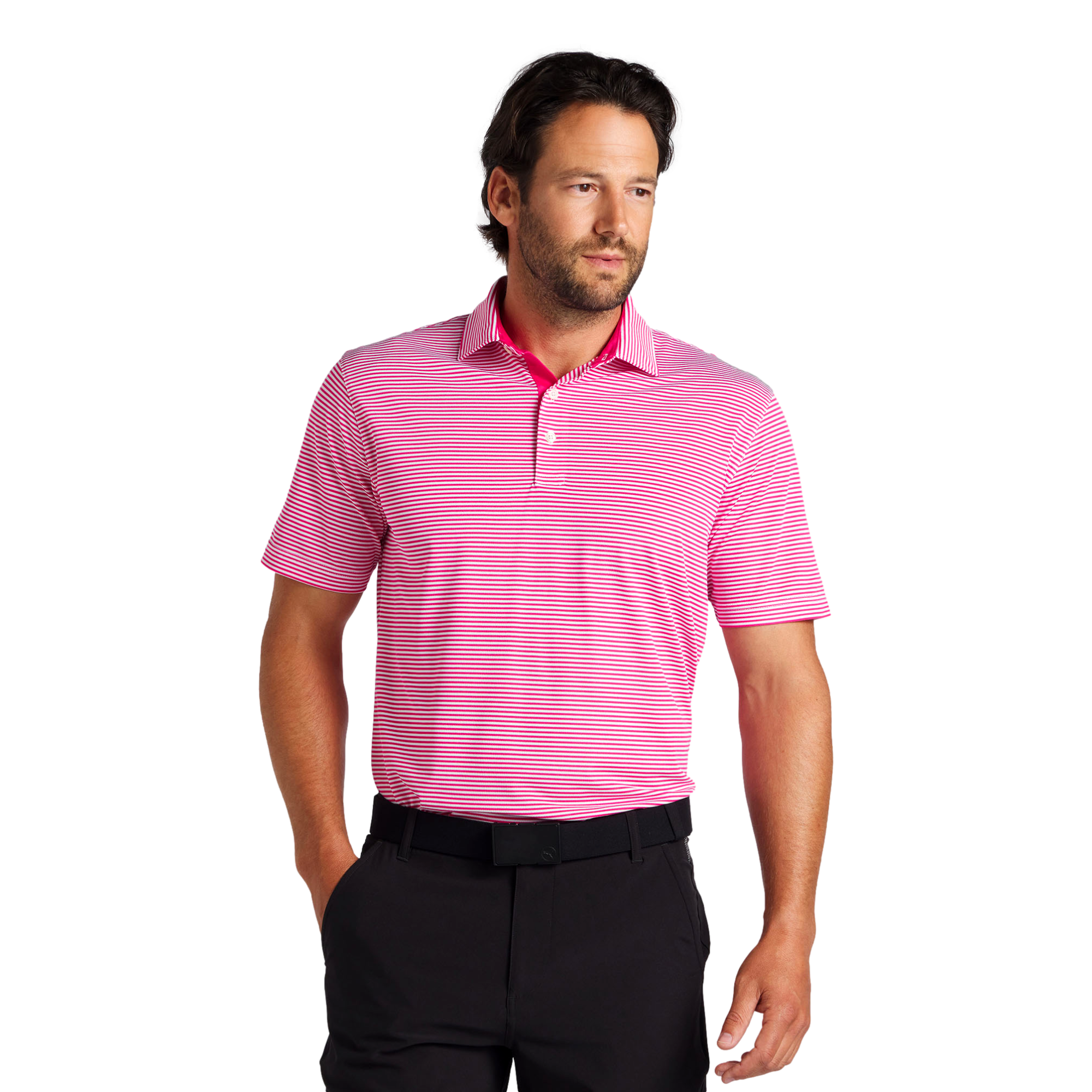PUMA Isle Pique Golf Polo, Pink, XXL