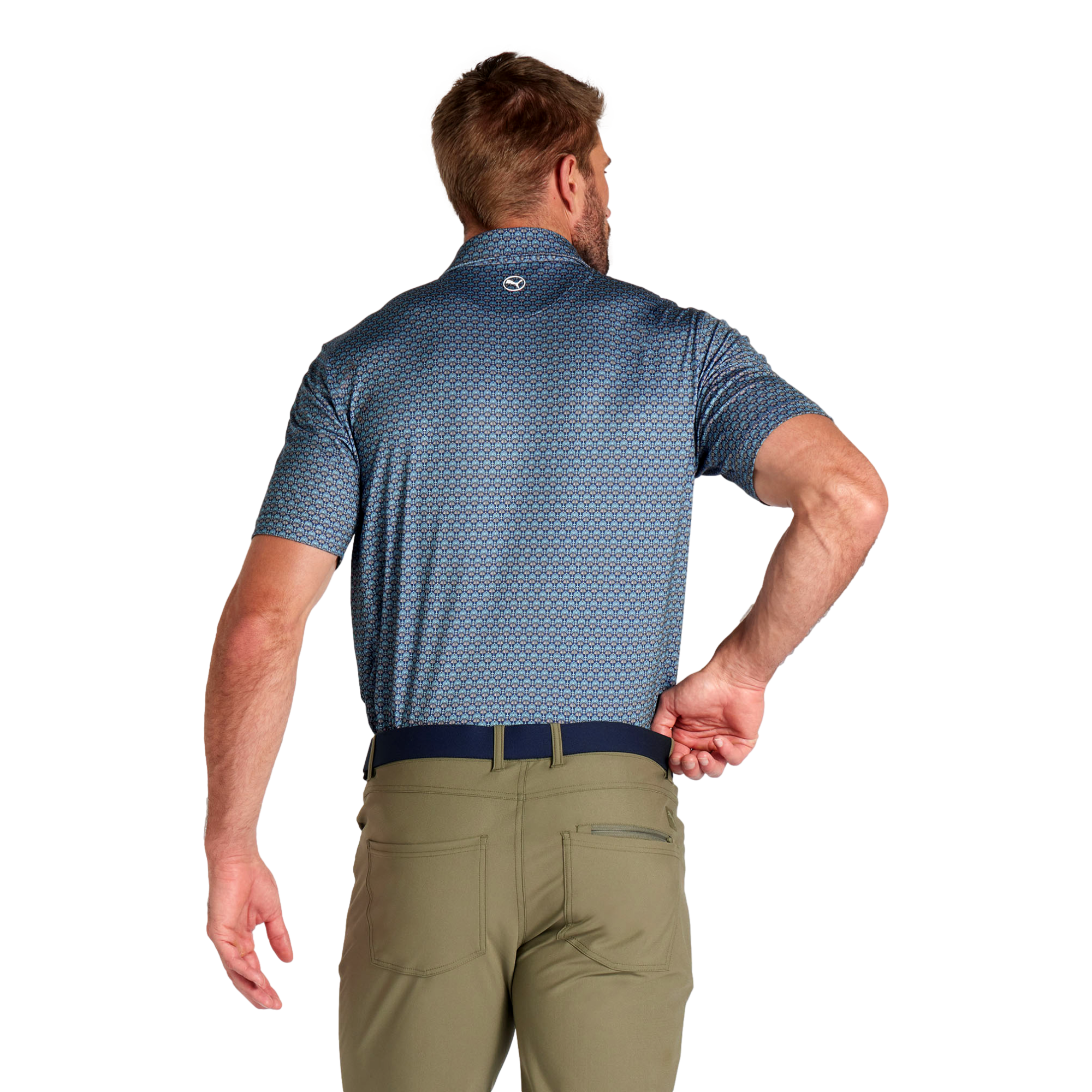 MATTR Palm Deco Men's Short Sleeve Golf Polo Shirt