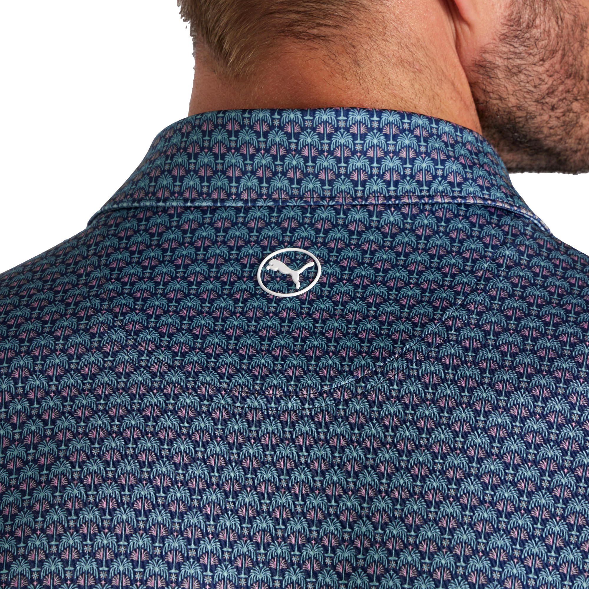 MATTR Palm Deco Men's Short Sleeve Golf Polo Shirt