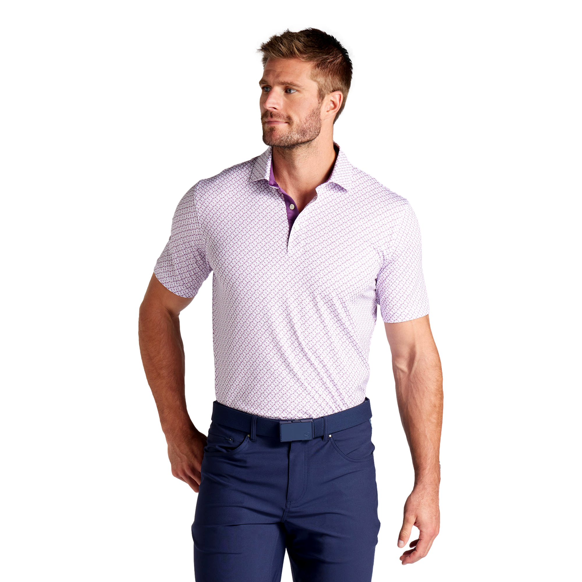 PUMA MATTR Anchors Polo, White/Purple