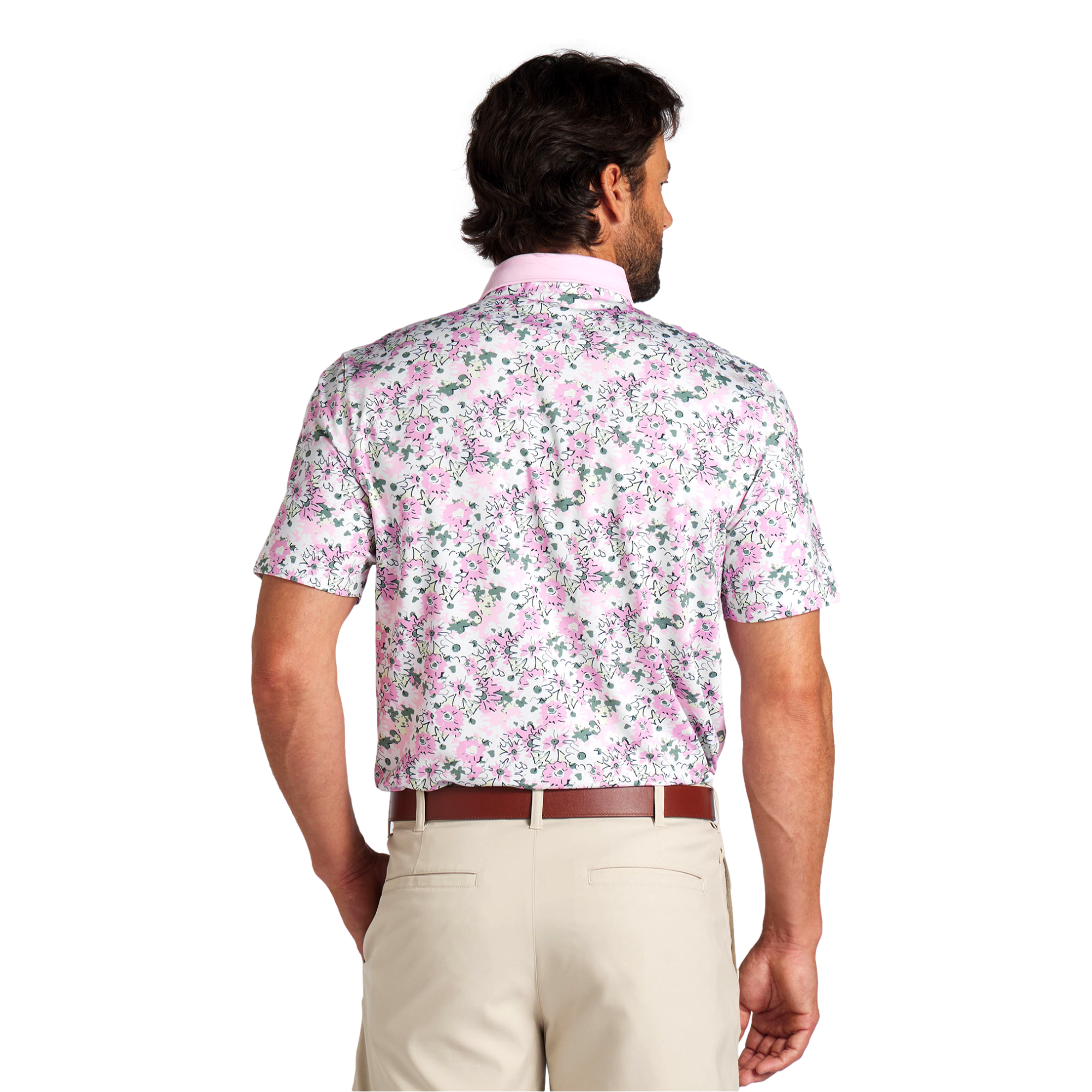 Arnold Palmer Floral Men's Short Sleeve Golf Polo Shirt