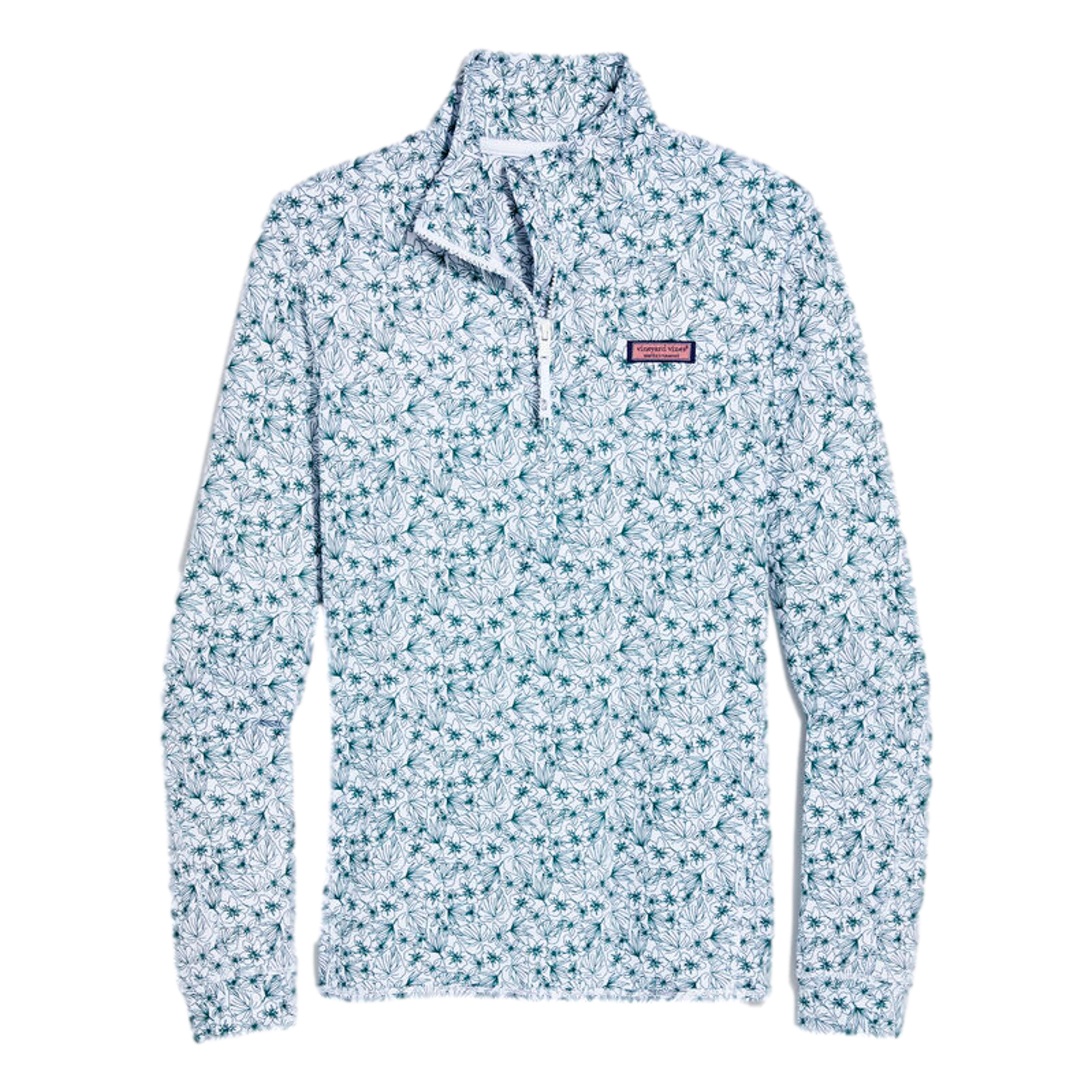 Vineyard Vines Sankaty Shep Long Sleeve Floral Quarter Zip Pull