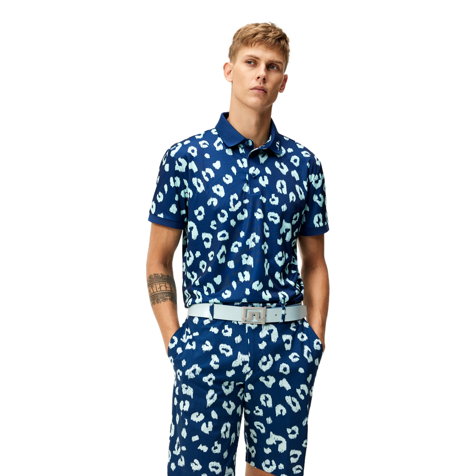 Tour Tech Leopard Print Men's Short Sleeve Golf Polo Shirt