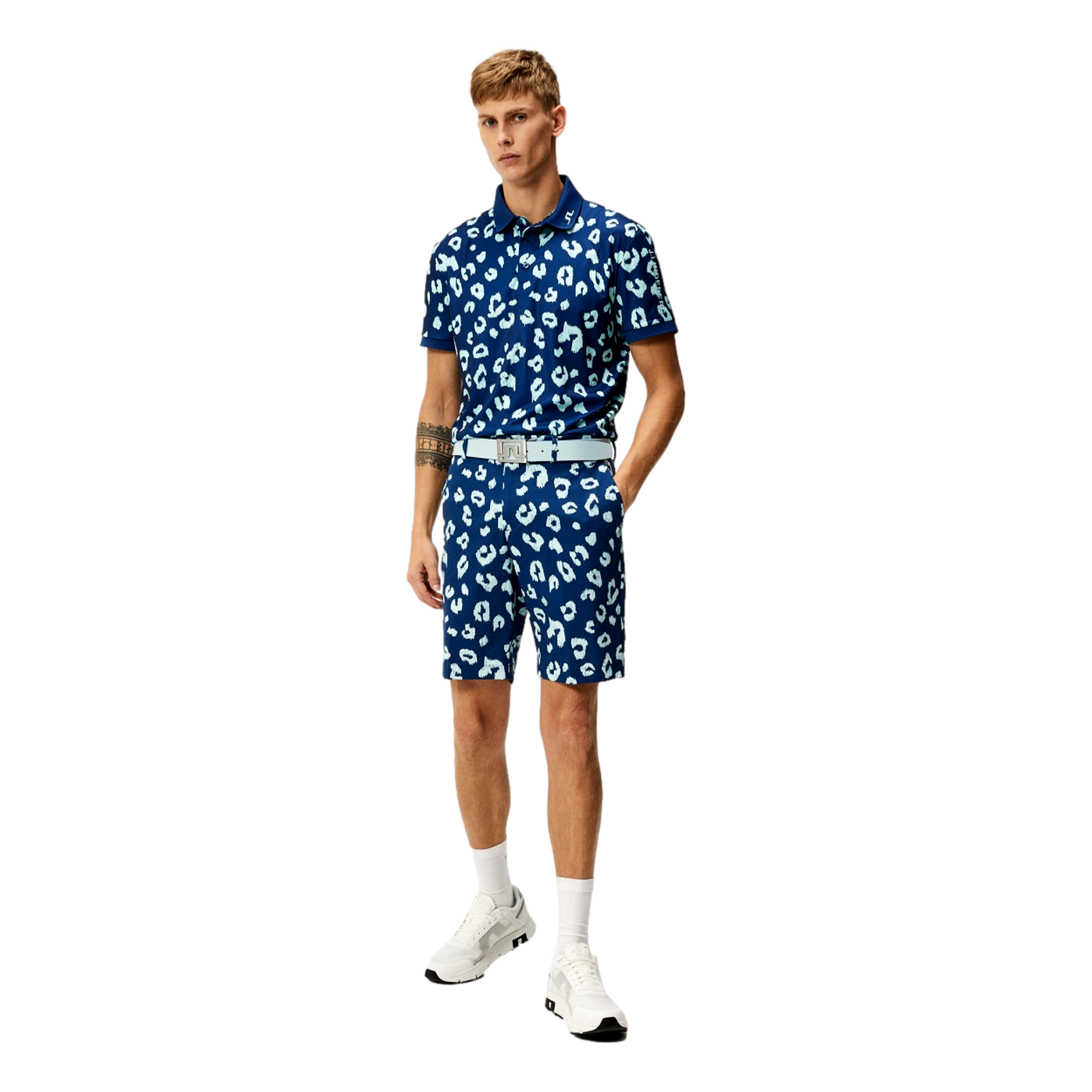 Tour Tech Leopard Print Men's Short Sleeve Golf Polo Shirt