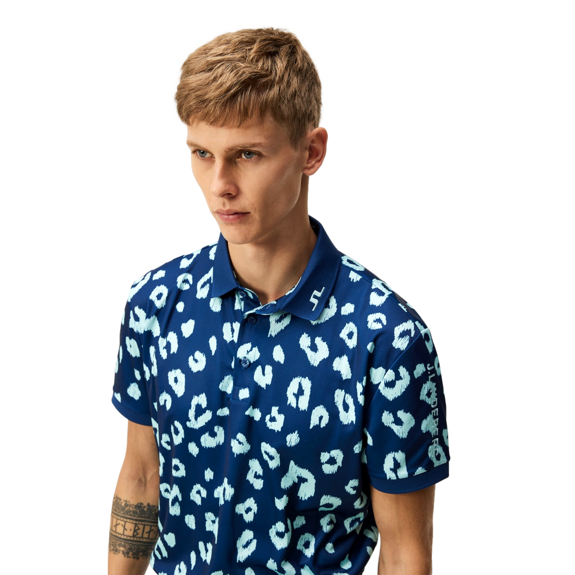 Tour Tech Leopard Print Men's Short Sleeve Golf Polo Shirt