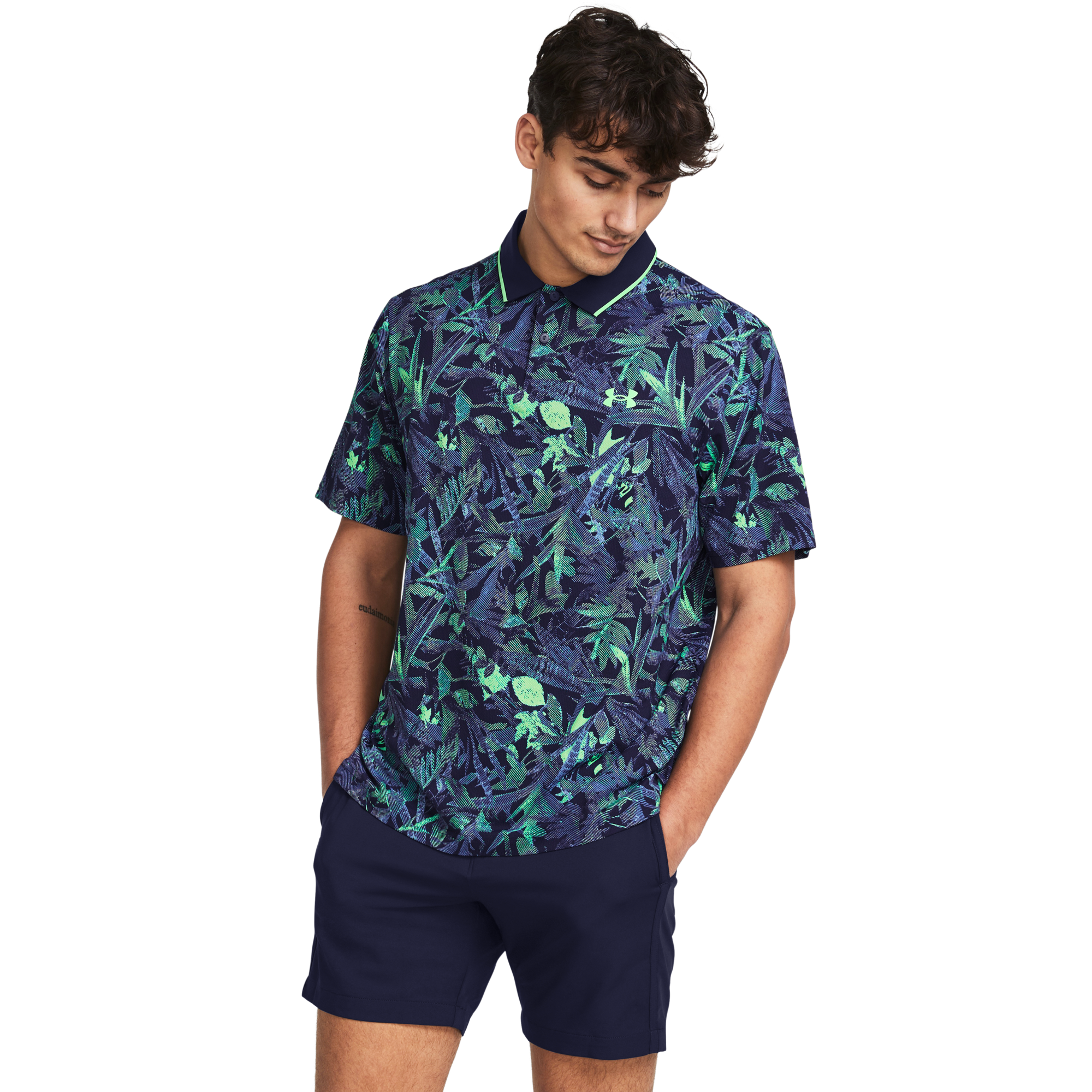 Under Armour Men's UA Iso-Chill Edge Polo, Navy/Green