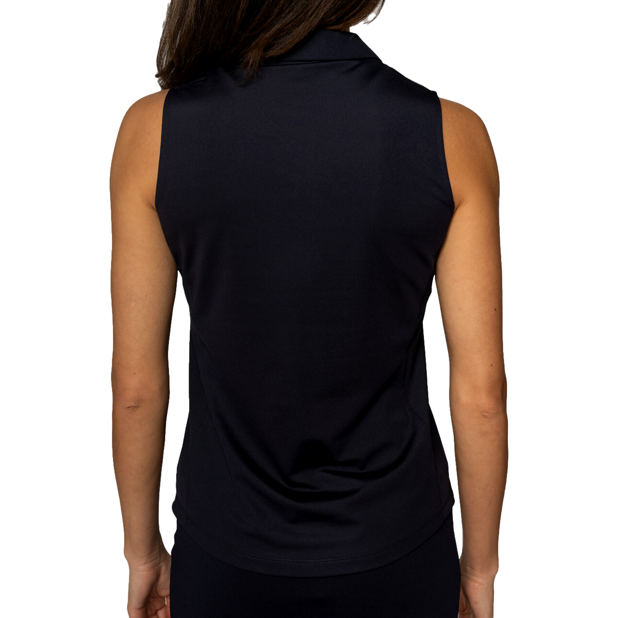 Contrast Zip Women's Sleeveless Golf Polo Shirt