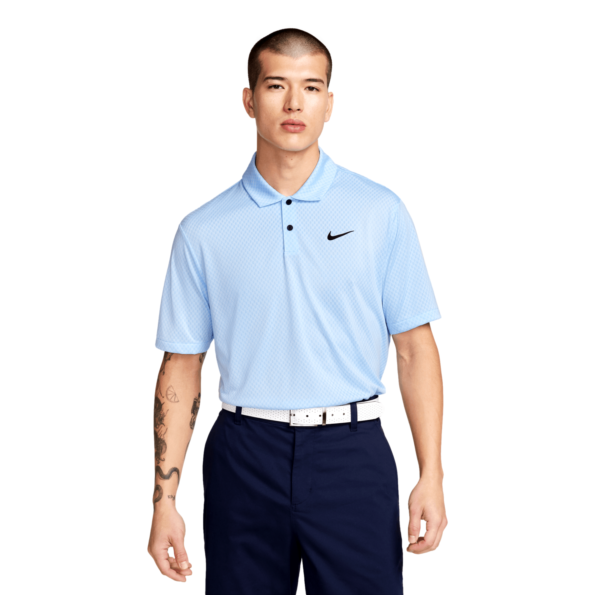 Nike Tour Men's Dri-FIT Golf Jacquard Checks Polo, Royal/Light Blue