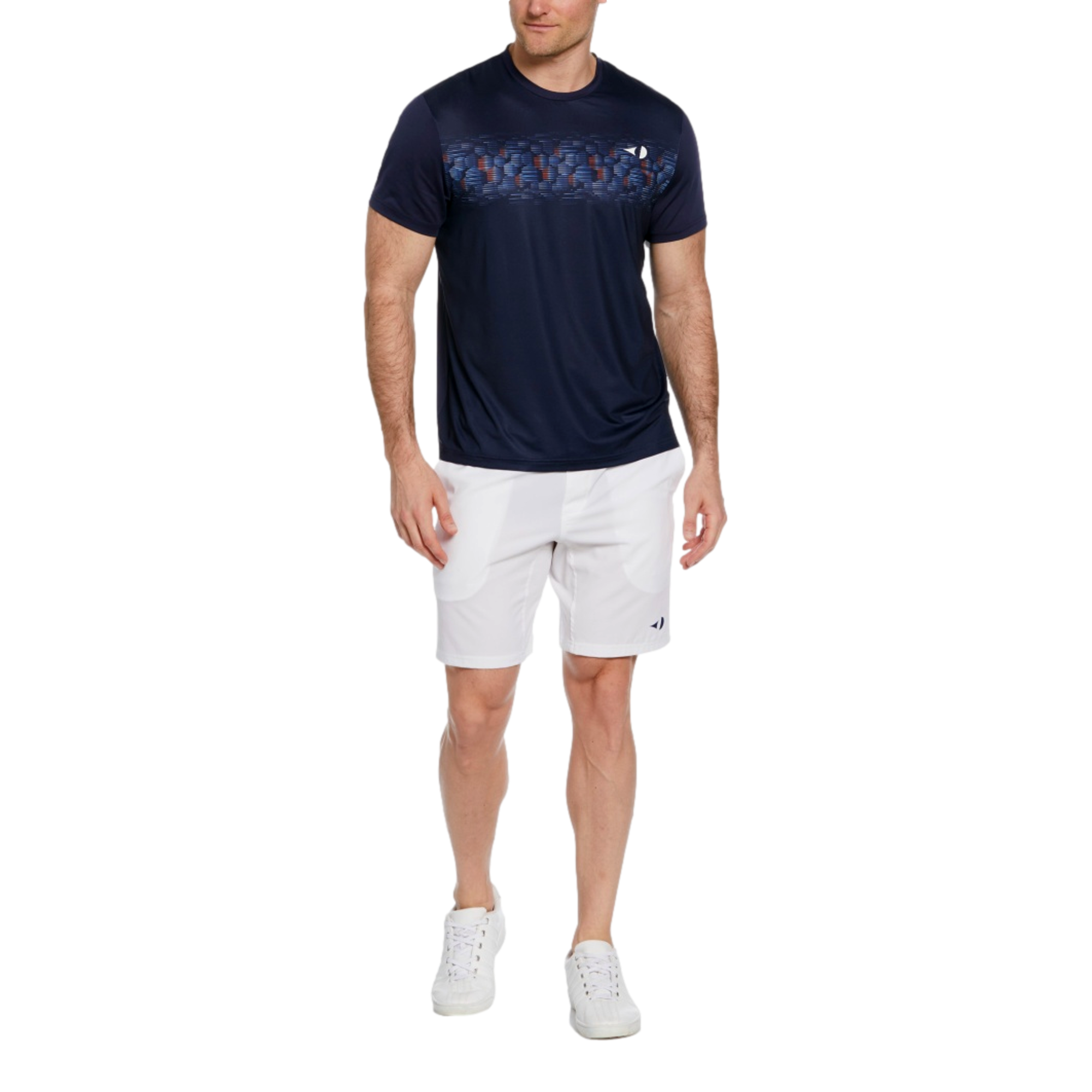 Spring Hexagonal Stripe Short Sleeve Men's Shirt