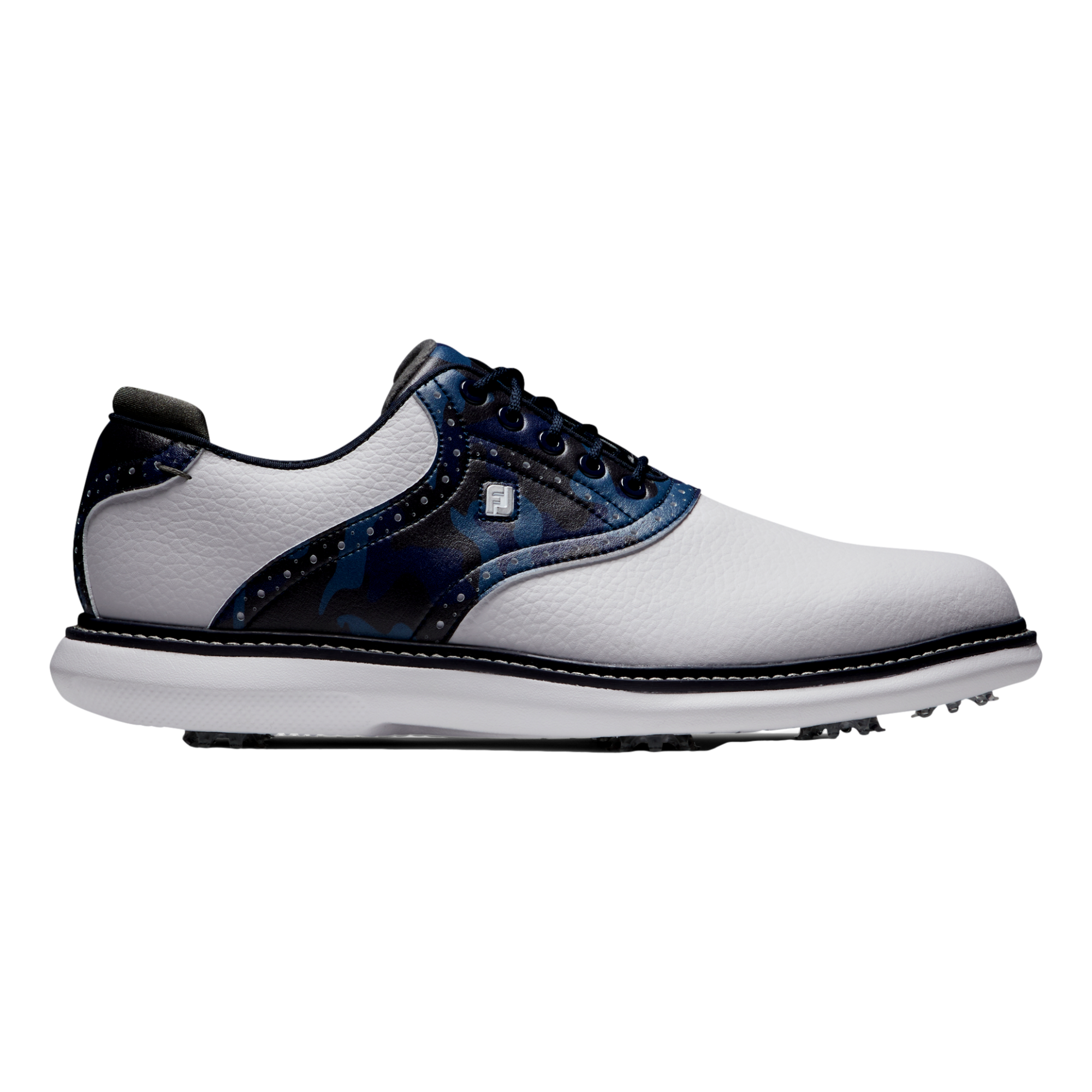 Traditions Men's Golf Shoe, White/Blue Camo, 8.5 M - FootJoy Spiked