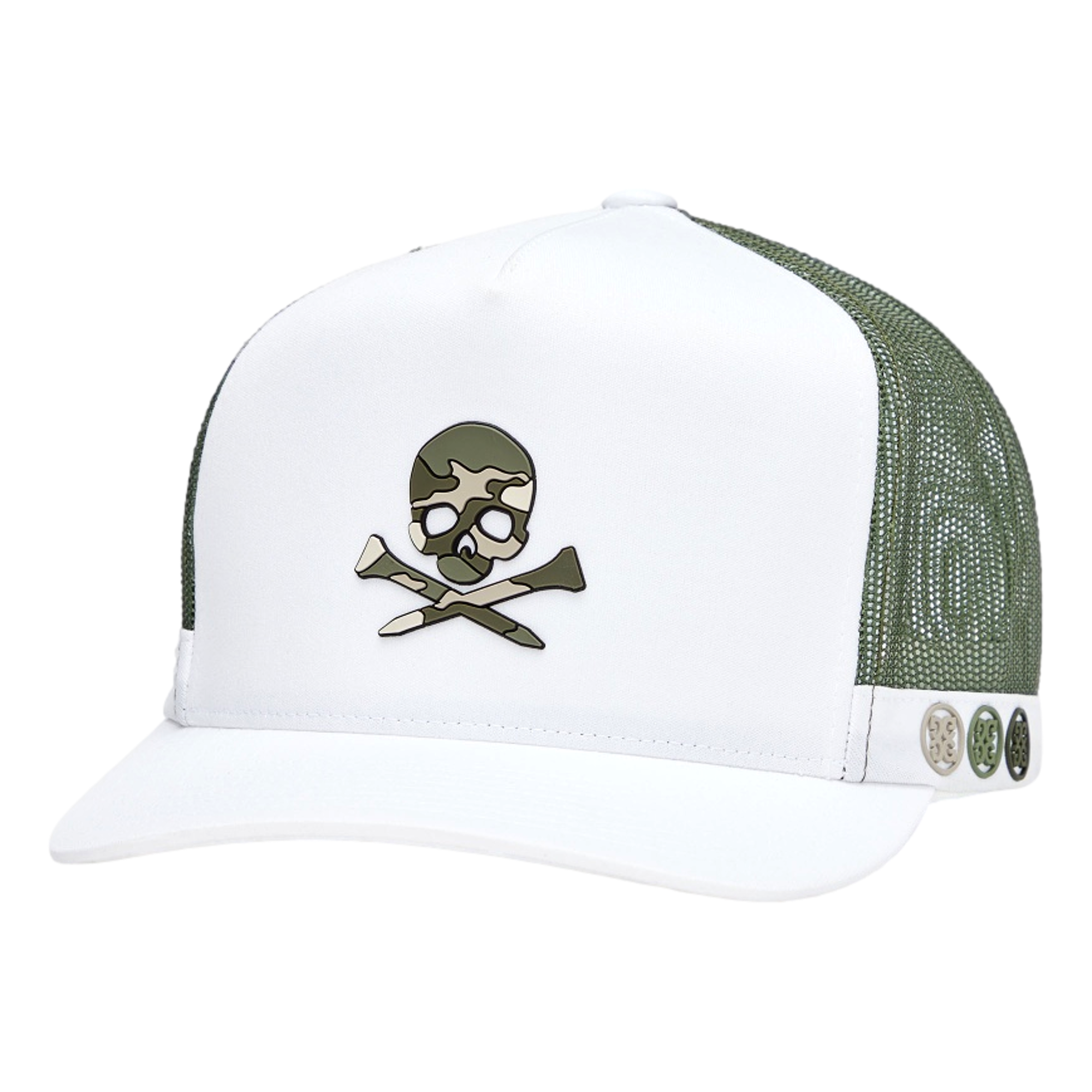 G/FORE Camo Skull & Tees Interlock Knit Tall Trucker Hat | PGA