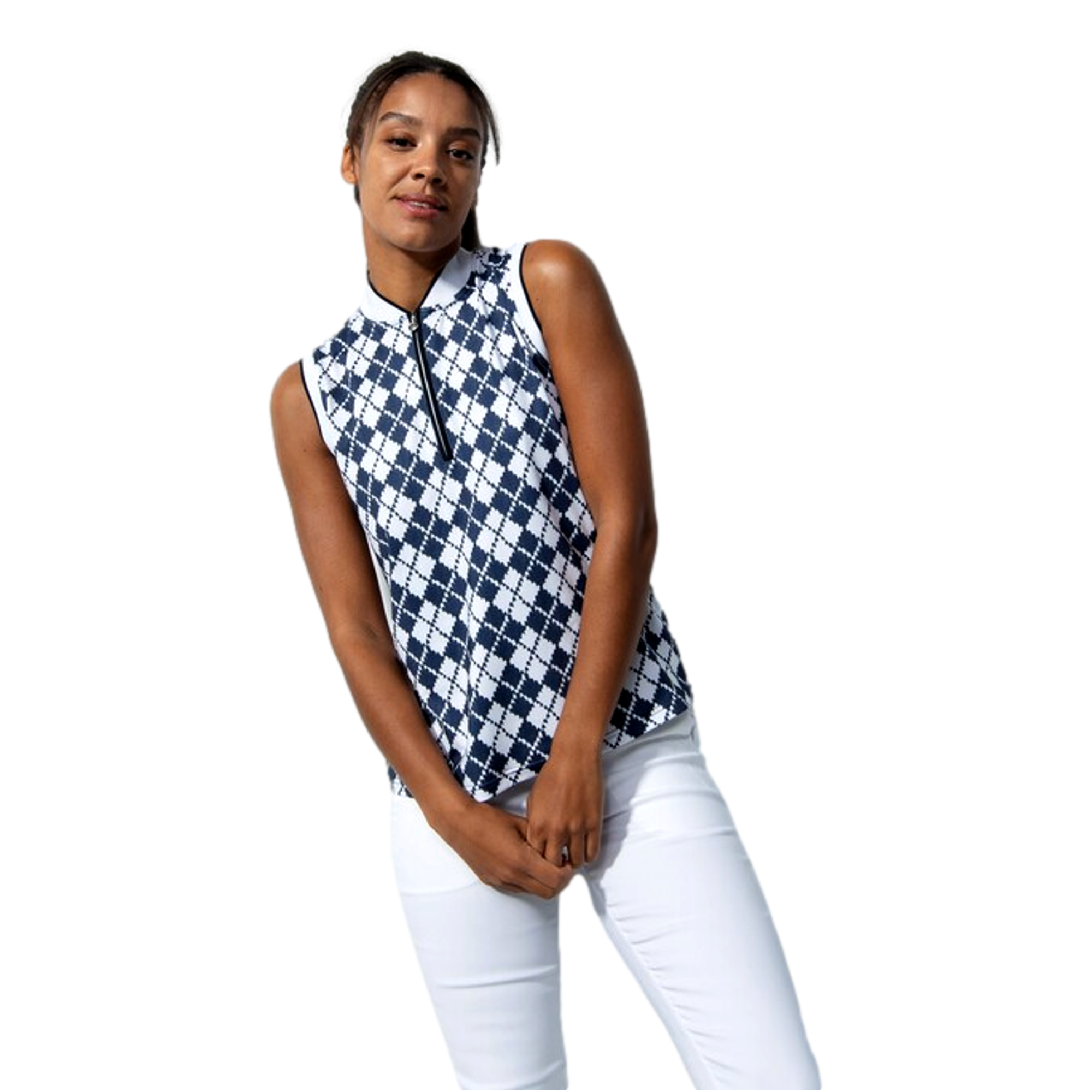 Abruzzo Argyle Sleeveless Polo Shirt