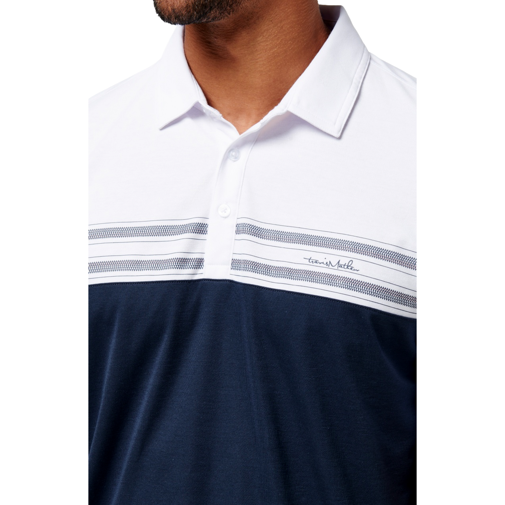 Pali Chest Stripe Men's Short Sleeve Golf Polo Shirt