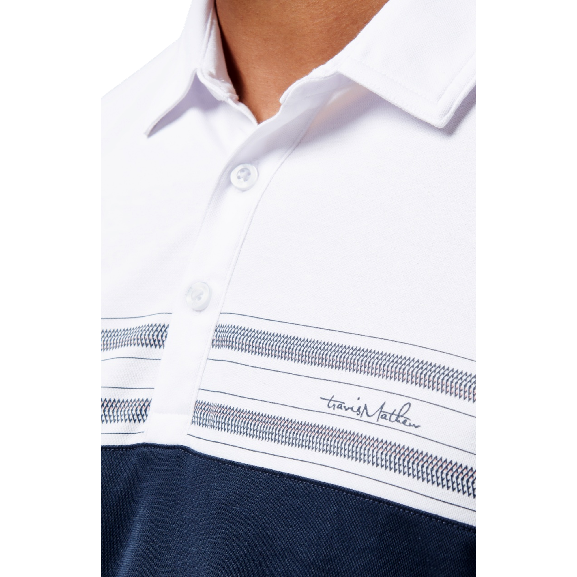 Pali Chest Stripe Men's Short Sleeve Golf Polo Shirt