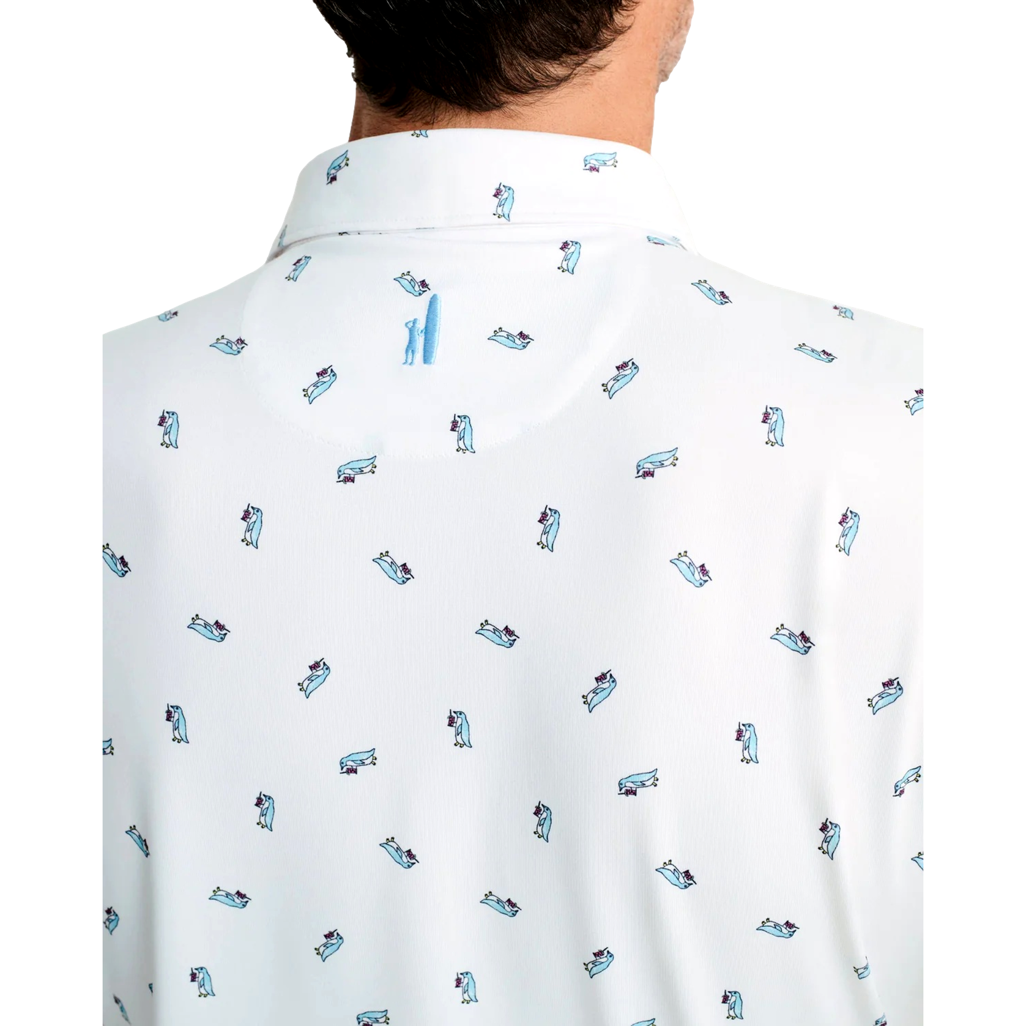 Silly Penguin Printed Men's Short Sleeve Golf Polo Shirt