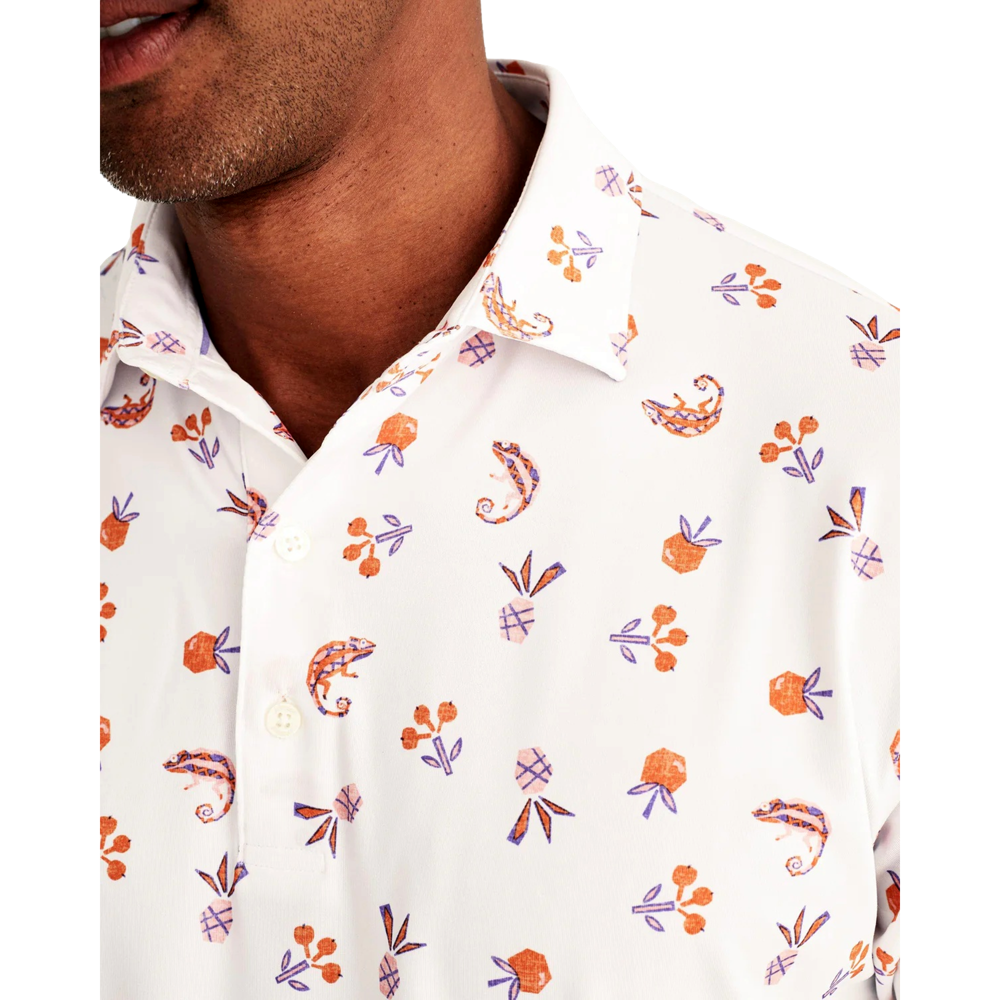 Flynn Printed Men's Short Sleeve Golf Polo Shirt