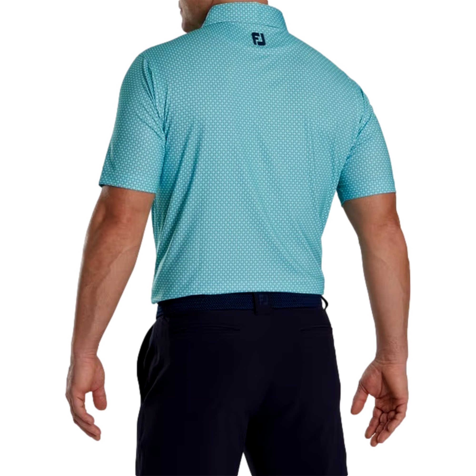 Dot Geo Print Lisle Men's Short Sleeve Golf Polo Shirt
