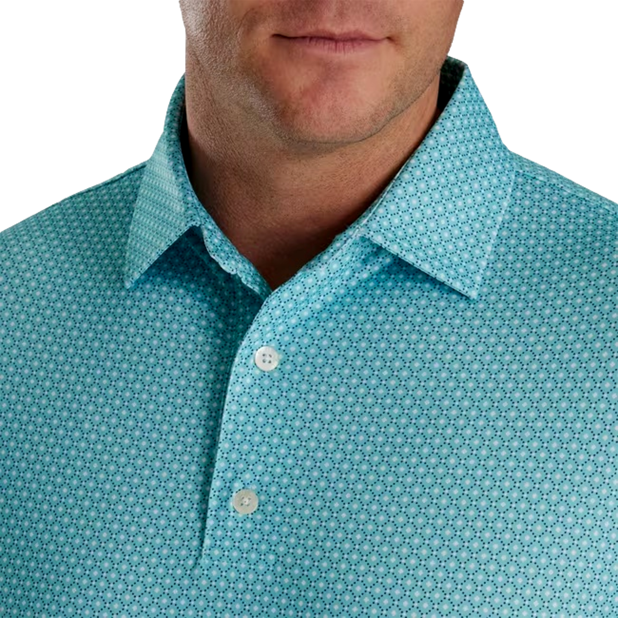 Dot Geo Print Lisle Men's Short Sleeve Golf Polo Shirt