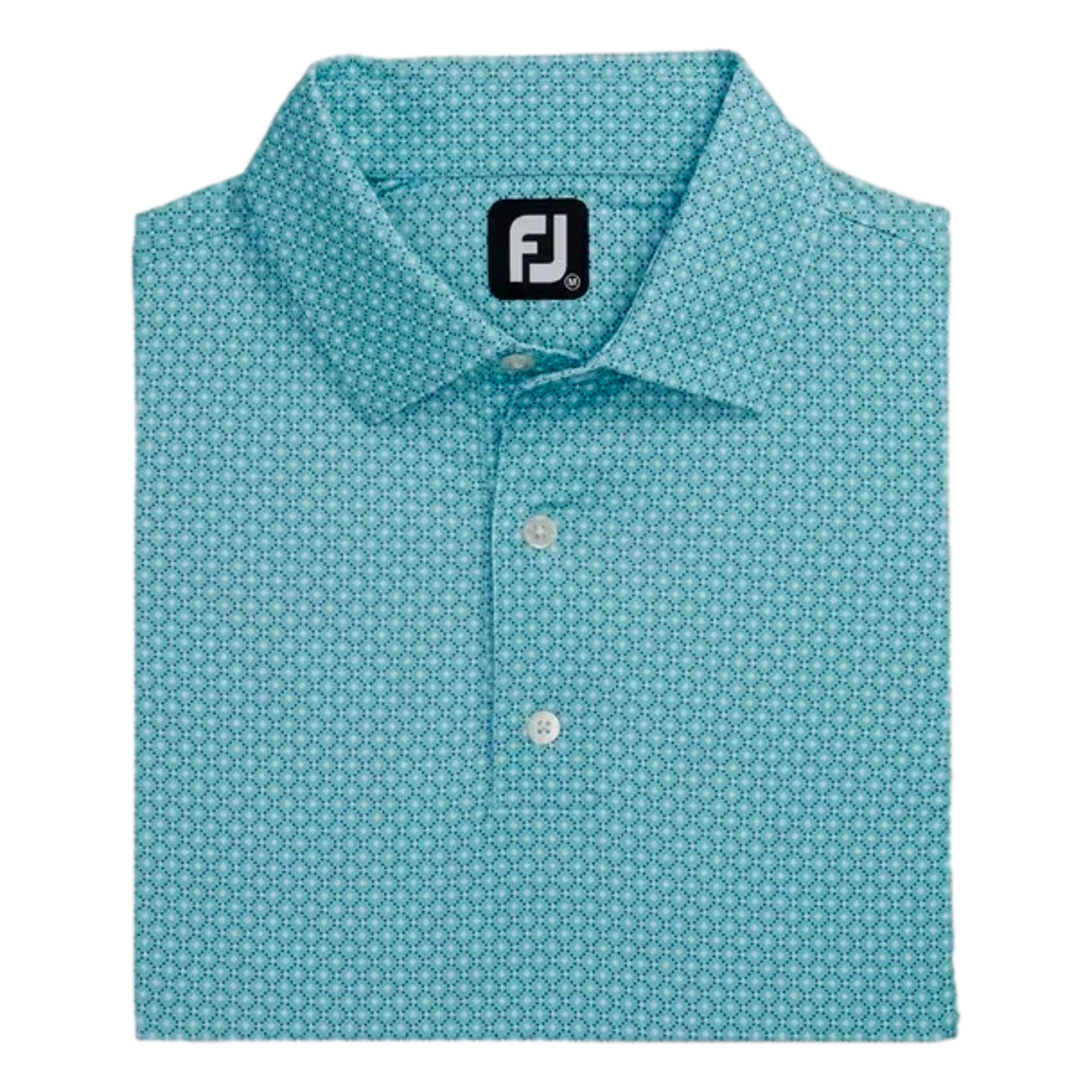 Dot Geo Print Lisle Men's Short Sleeve Golf Polo Shirt