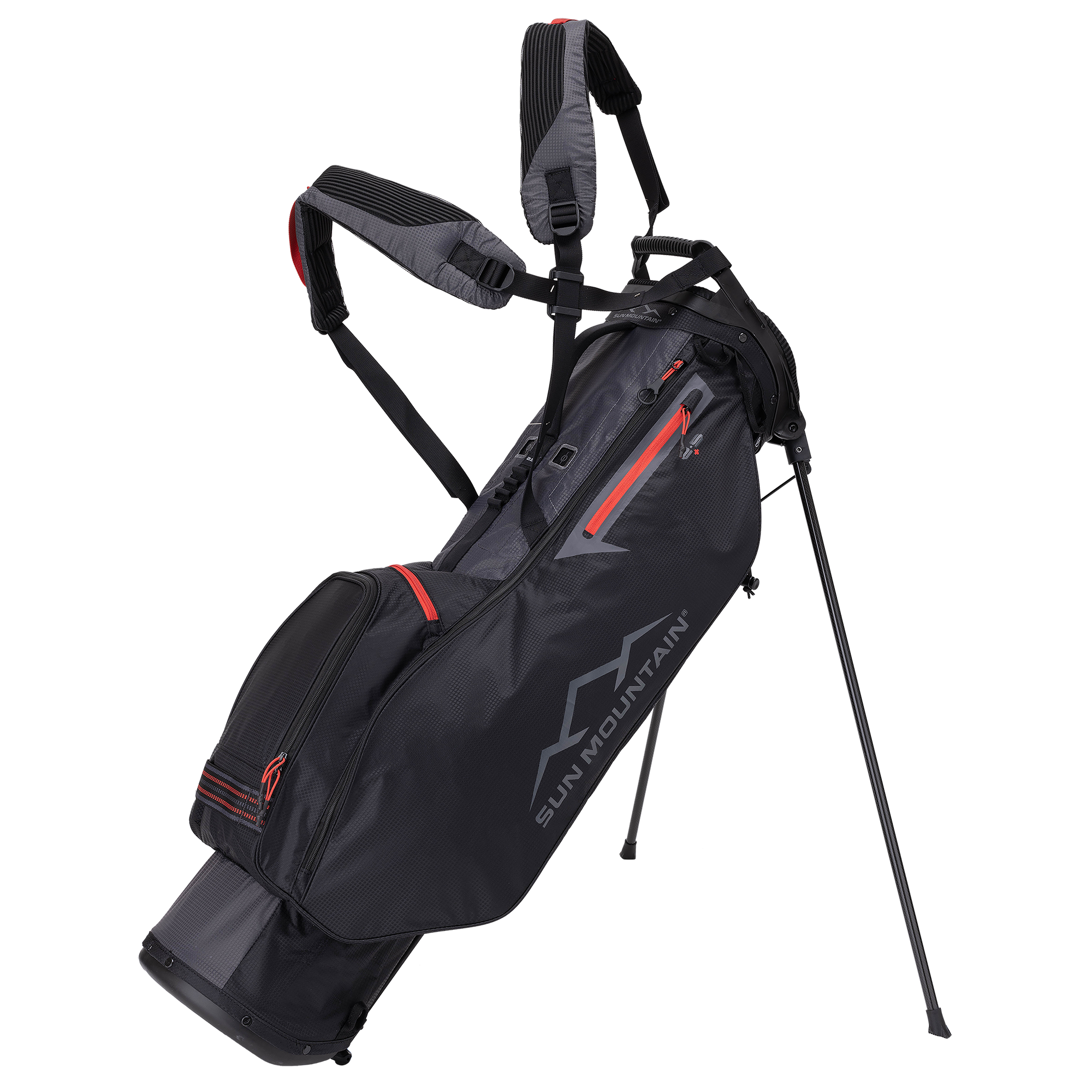 2.5+ 2024 Stand Bag, Black/Char/Red – Sun Mountain Golf