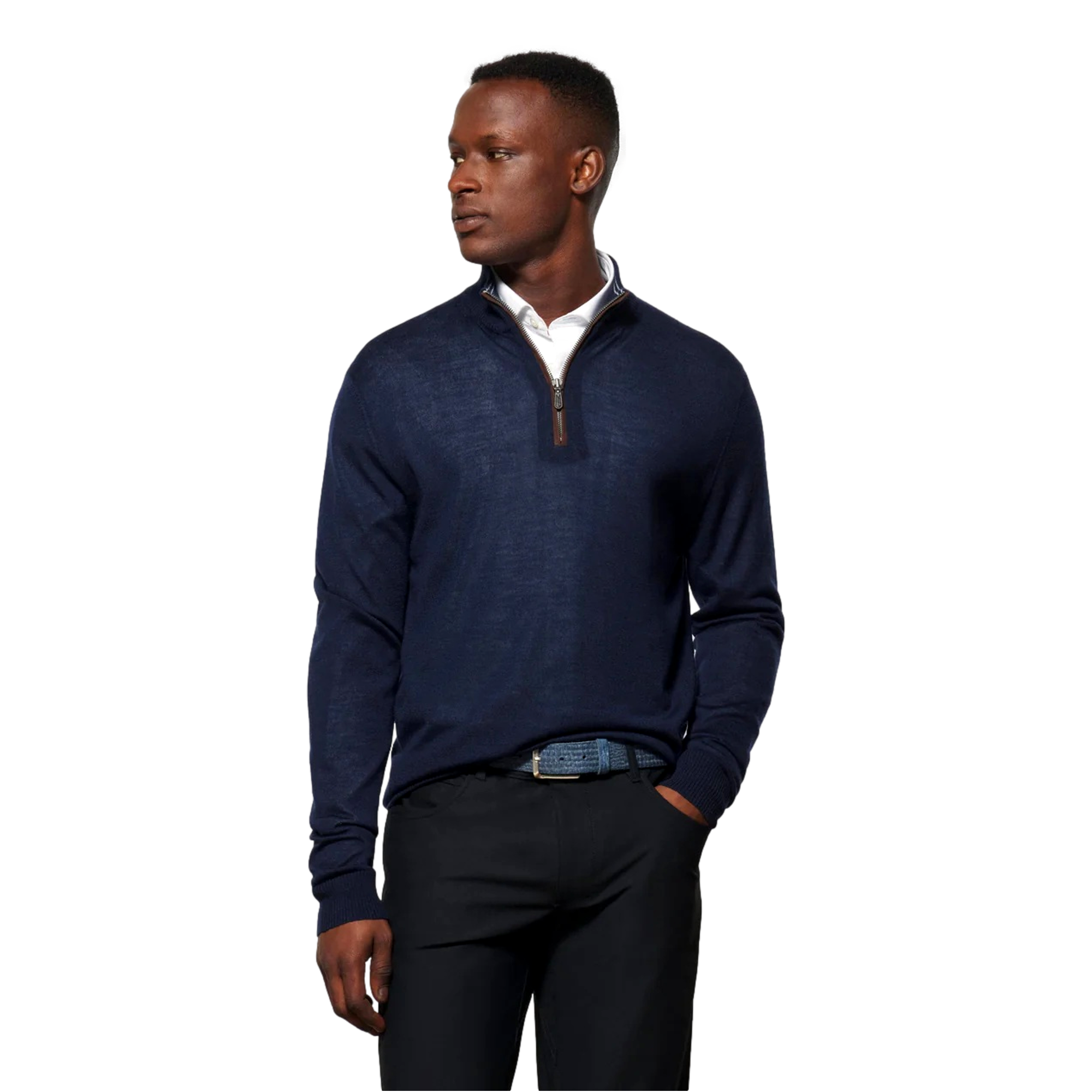 Baron Lightweight Wool Blend Men's Golf Quarter Zip Sweater