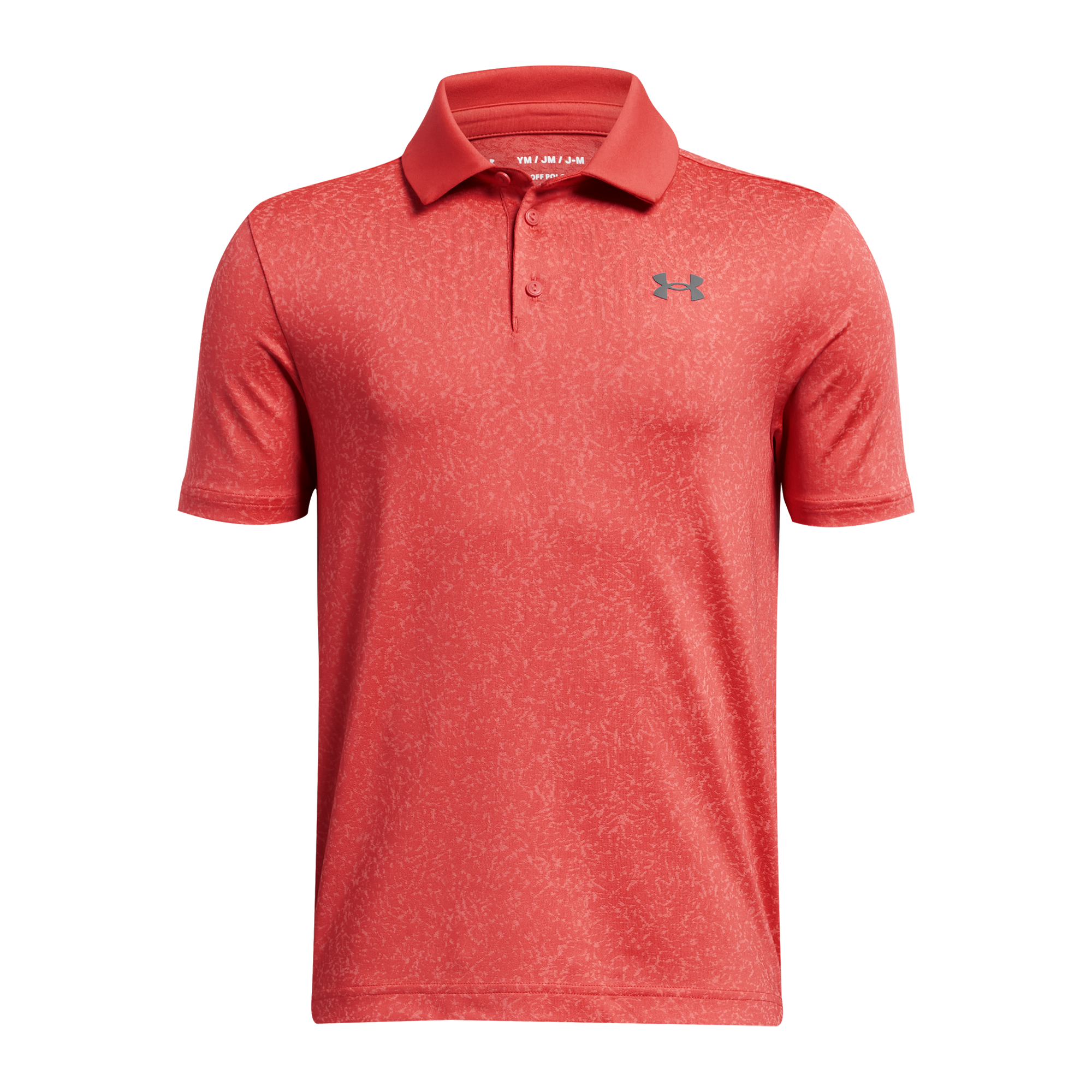 Under Armour Boys' UA Playoff Coral Jacquard Polo, Red, XL