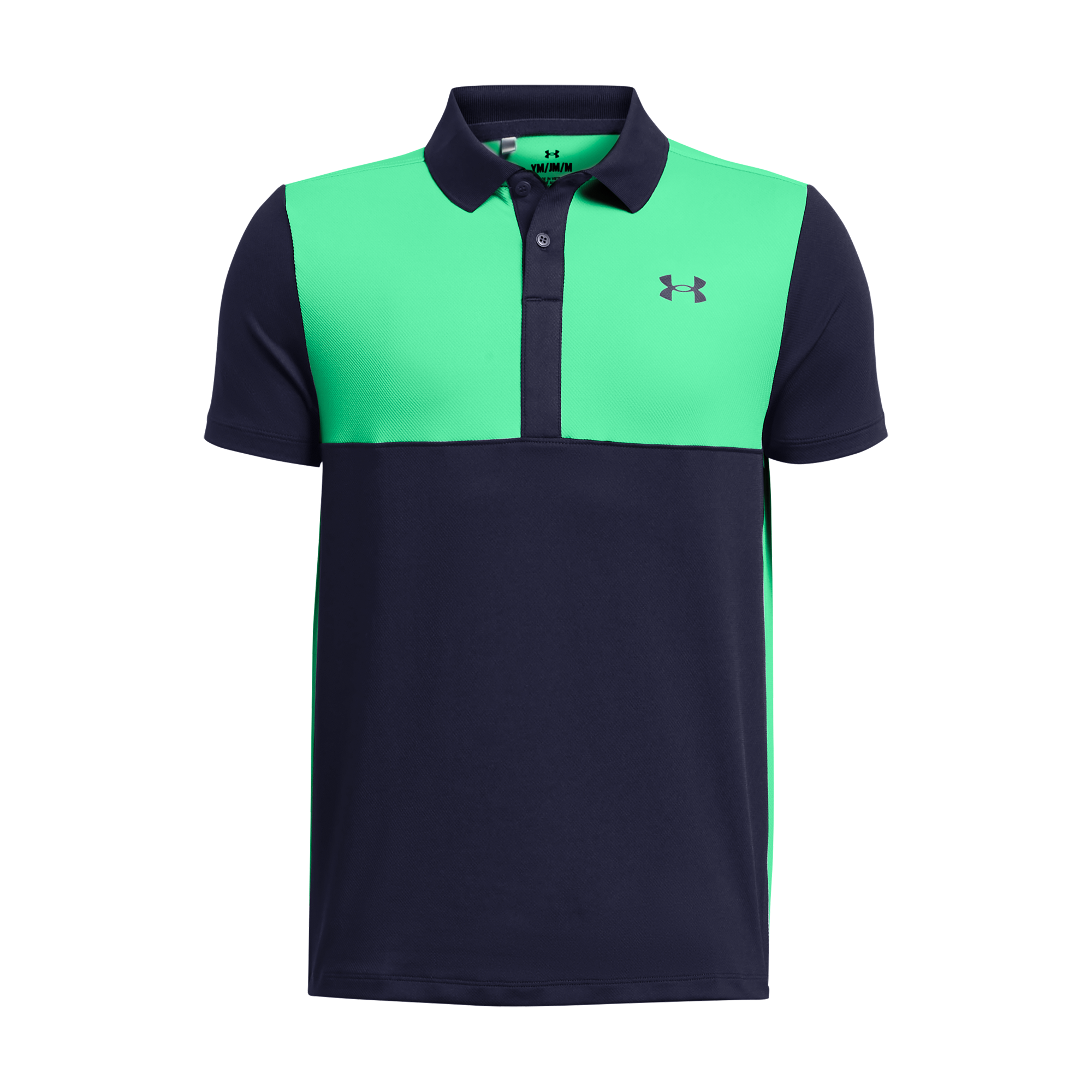 Under Armour Boys' UA Performance Colorblock Polo, Navy/Green