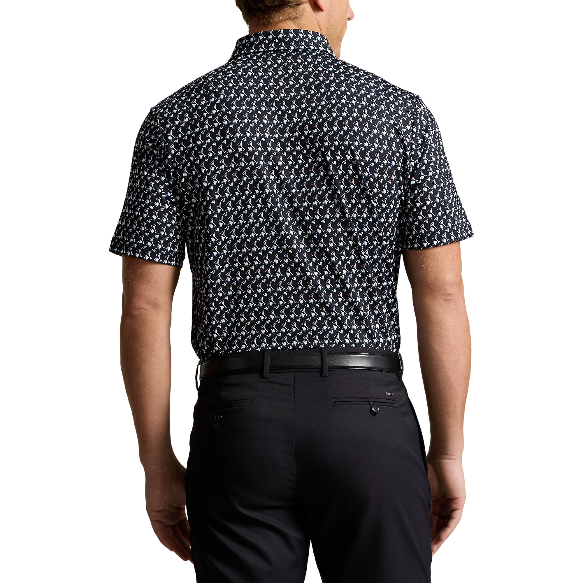 Airflow Lightweight Printed Short Sleeve Polo Shirt