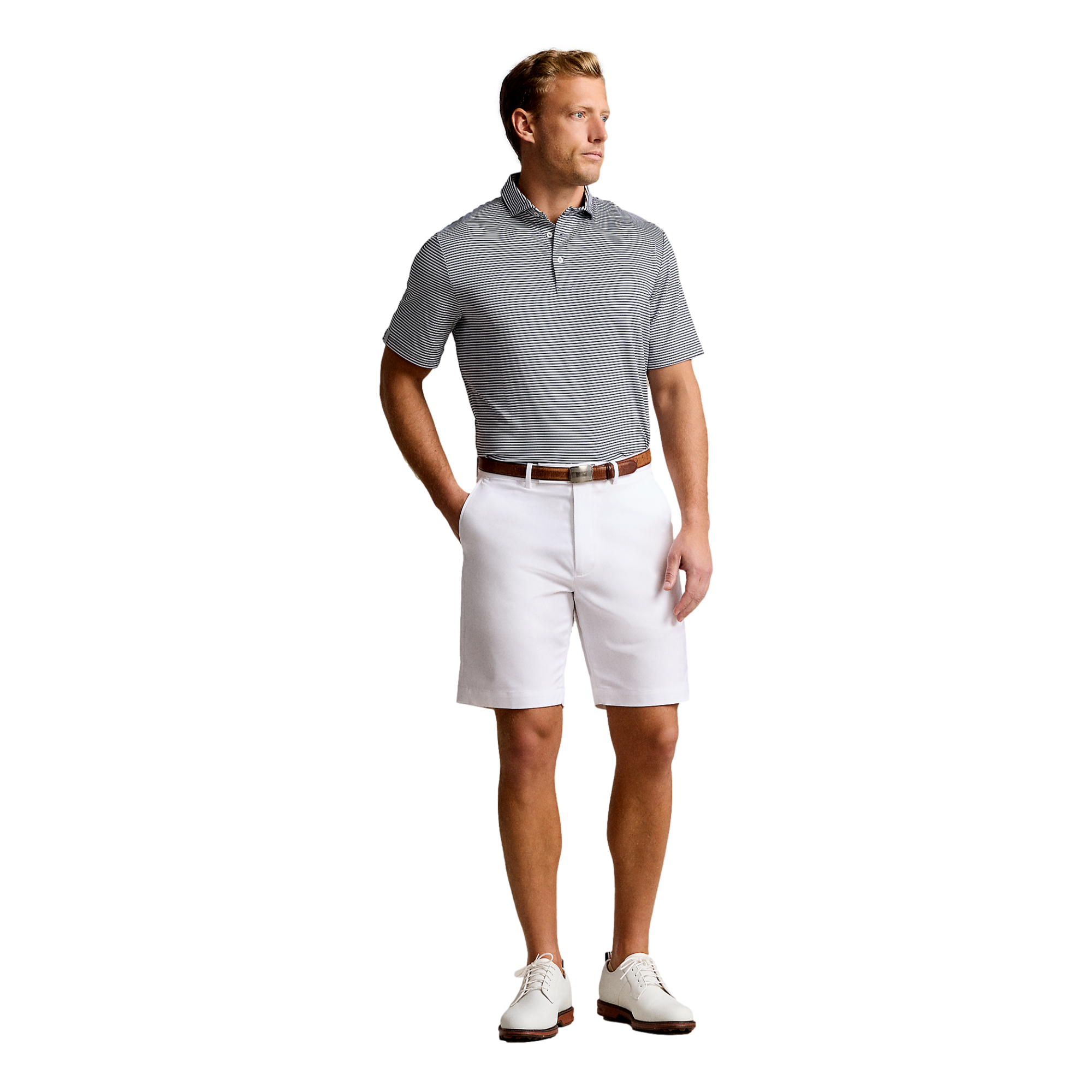 Airflow Striped Men's Short Sleeve Golf Polo Shirt