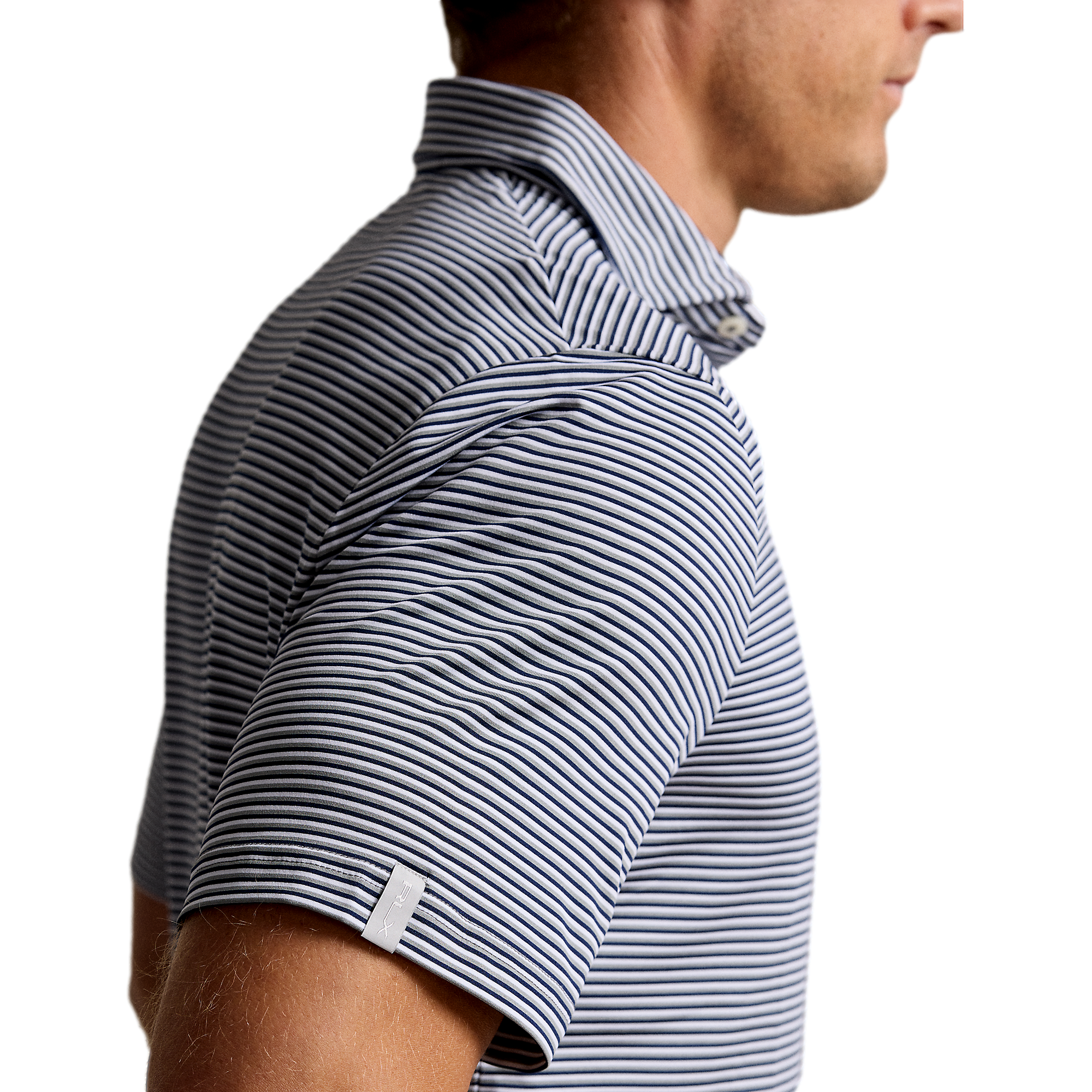 Airflow Striped Men's Short Sleeve Golf Polo Shirt