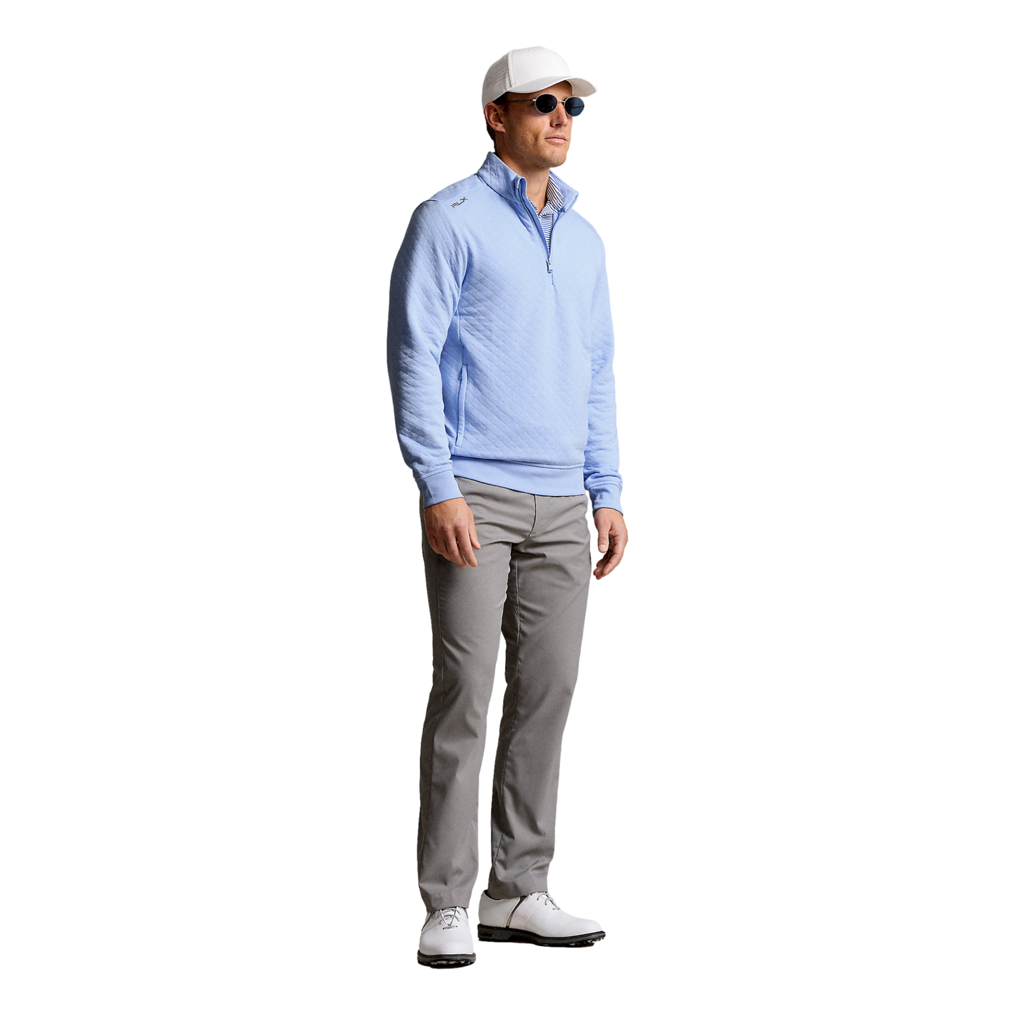 Quilted Double-Knit Men's Golf Quarter Zip Pull Over