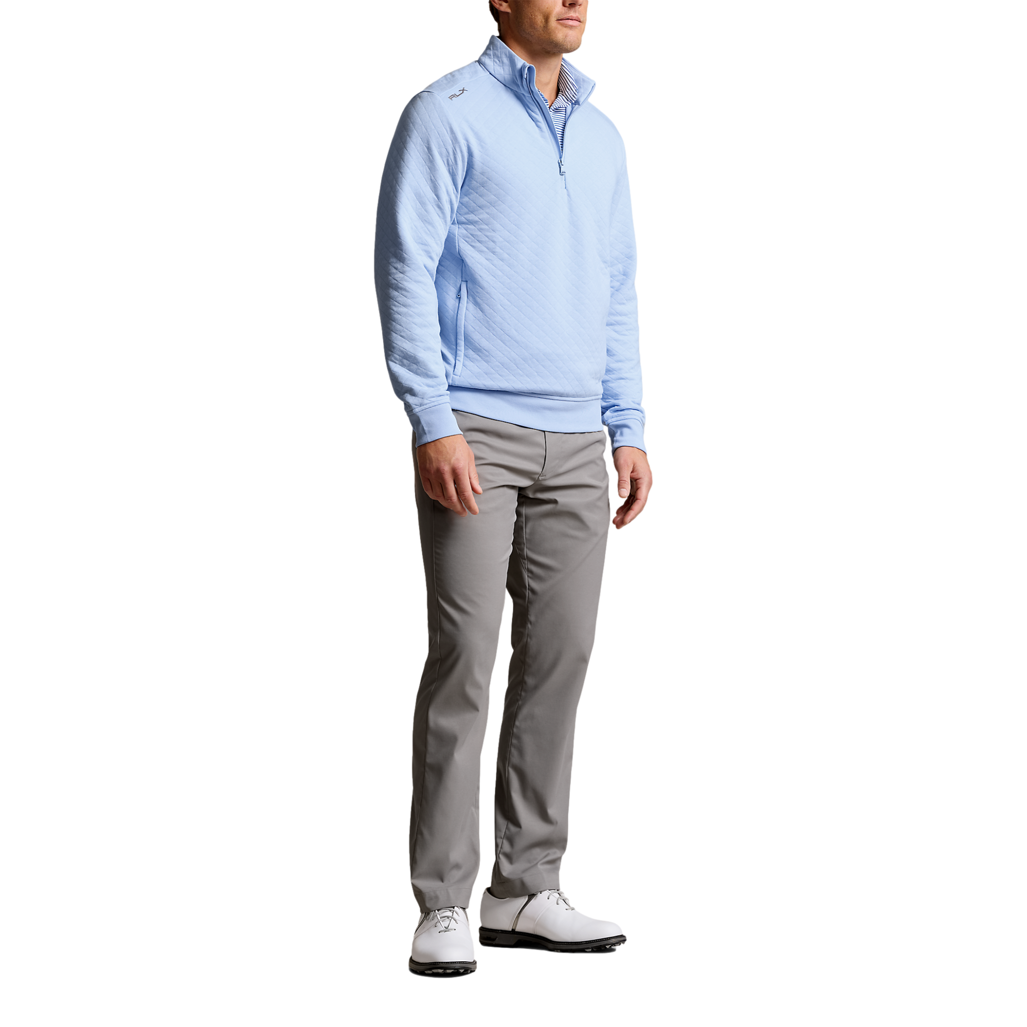 Quilted Double-Knit Men's Golf Quarter Zip Pull Over