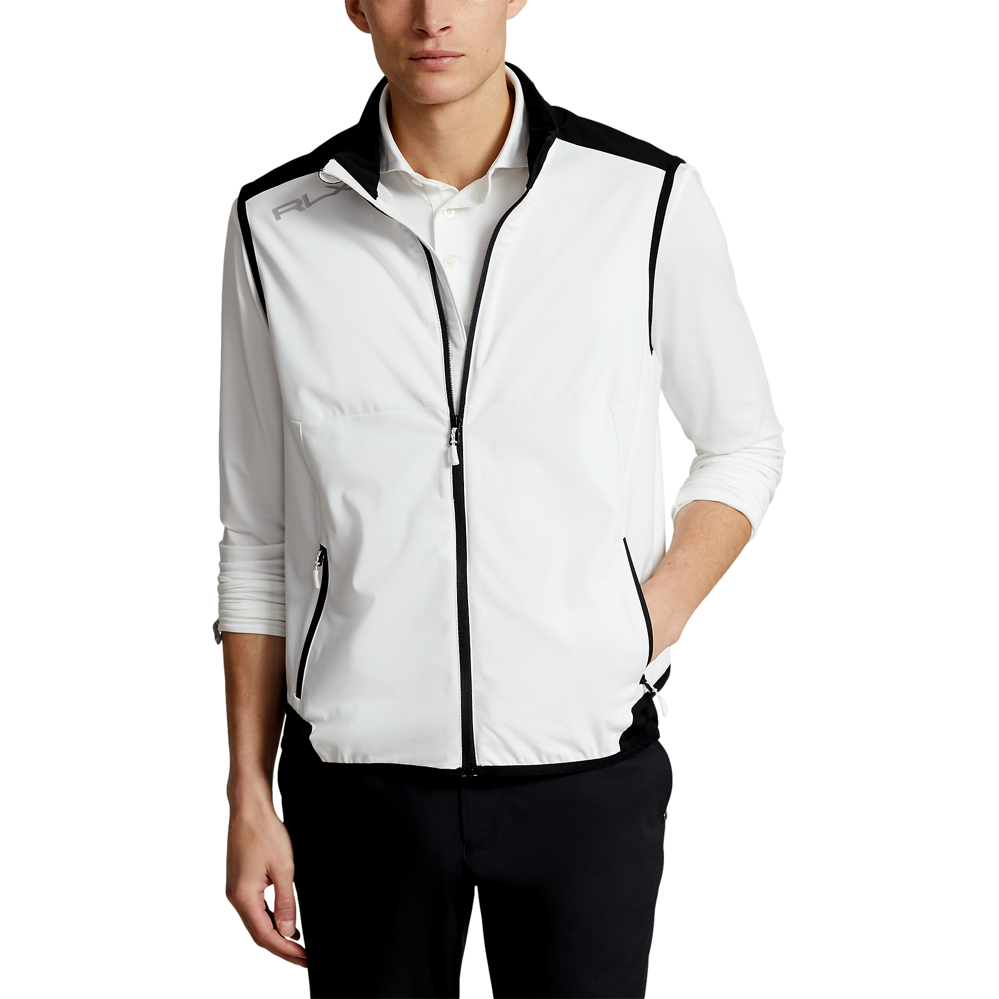 Water-Repellent Full Zip Packable Men's Golf Vest