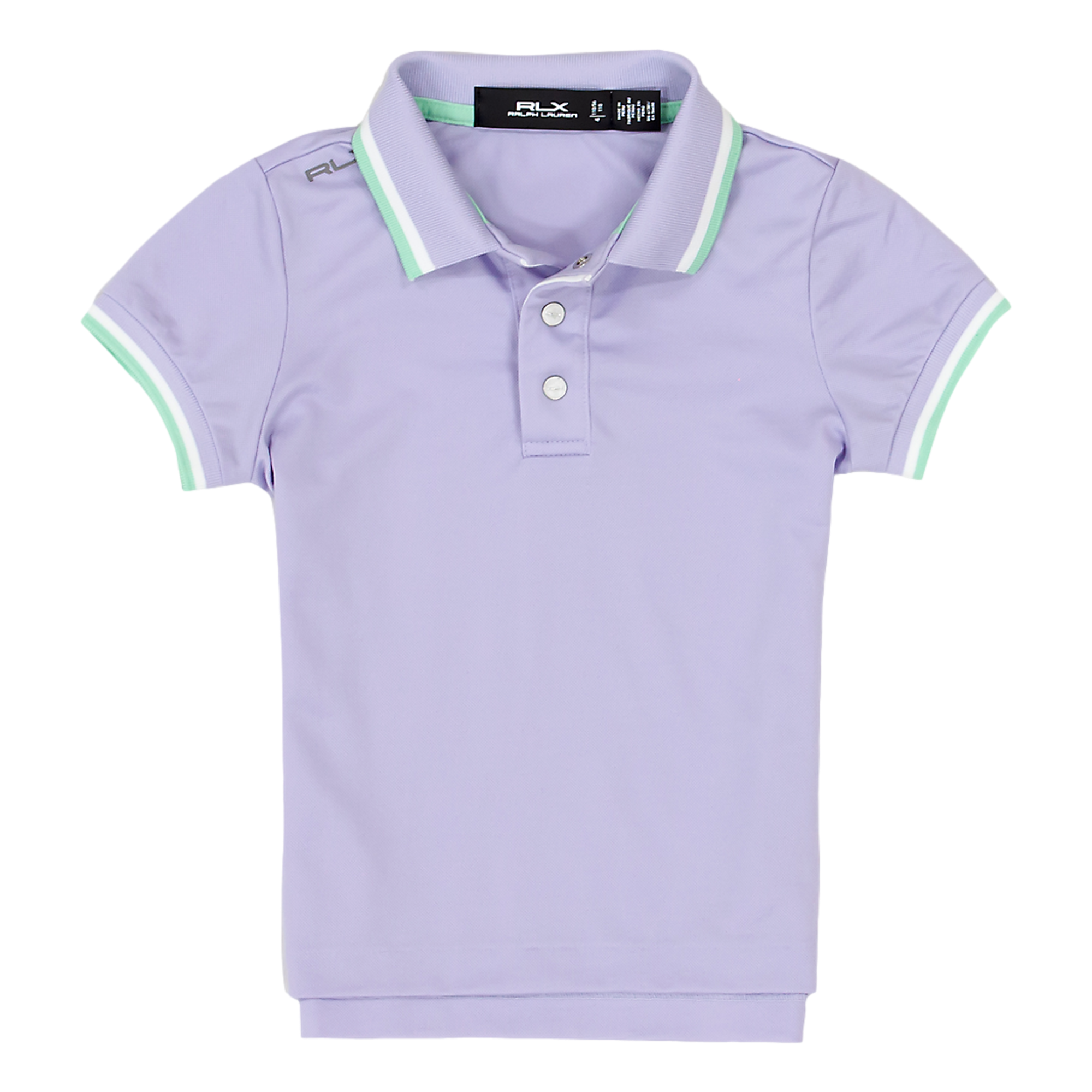RLX Girls Val Tour Pique Short Sleeve Polo Shirt, Light Purple, XL