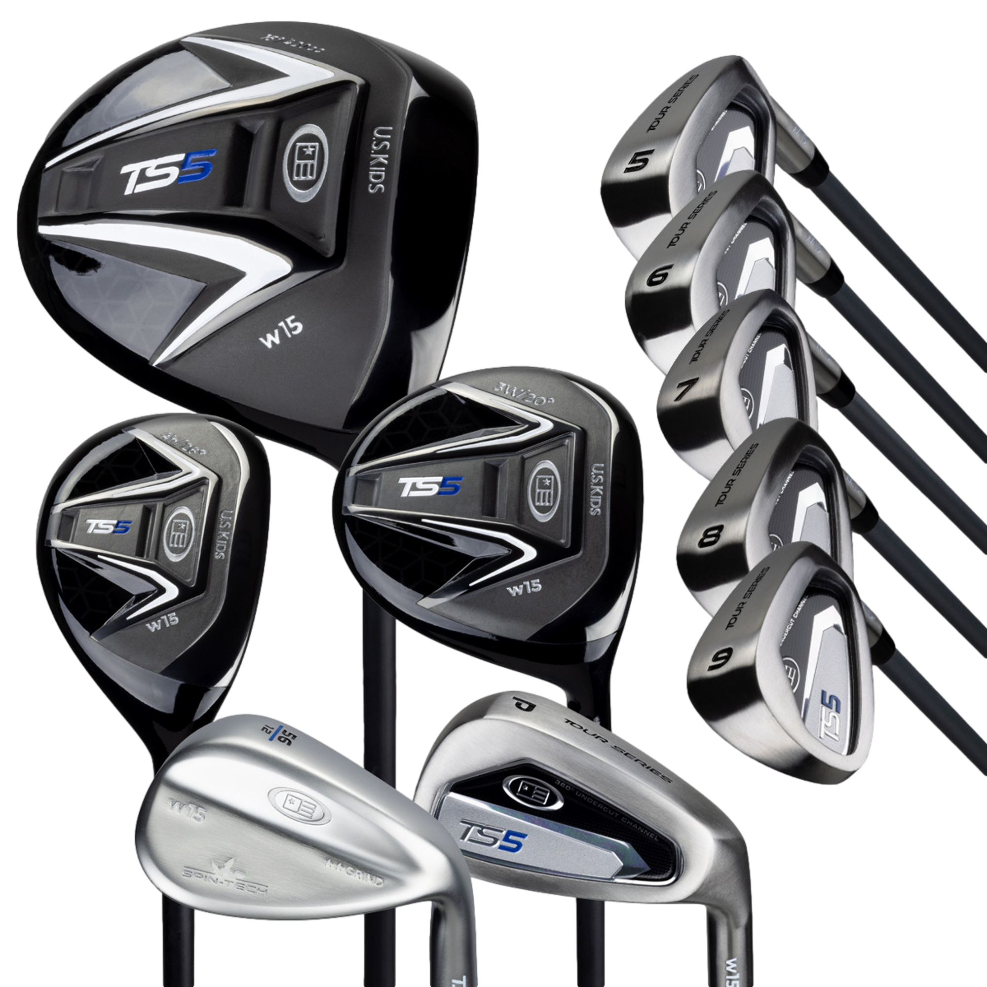 US Kids TS5 10 Club Combo Set w/ Graphite Wood Shafts & Steel Iron/Wedge Shafts