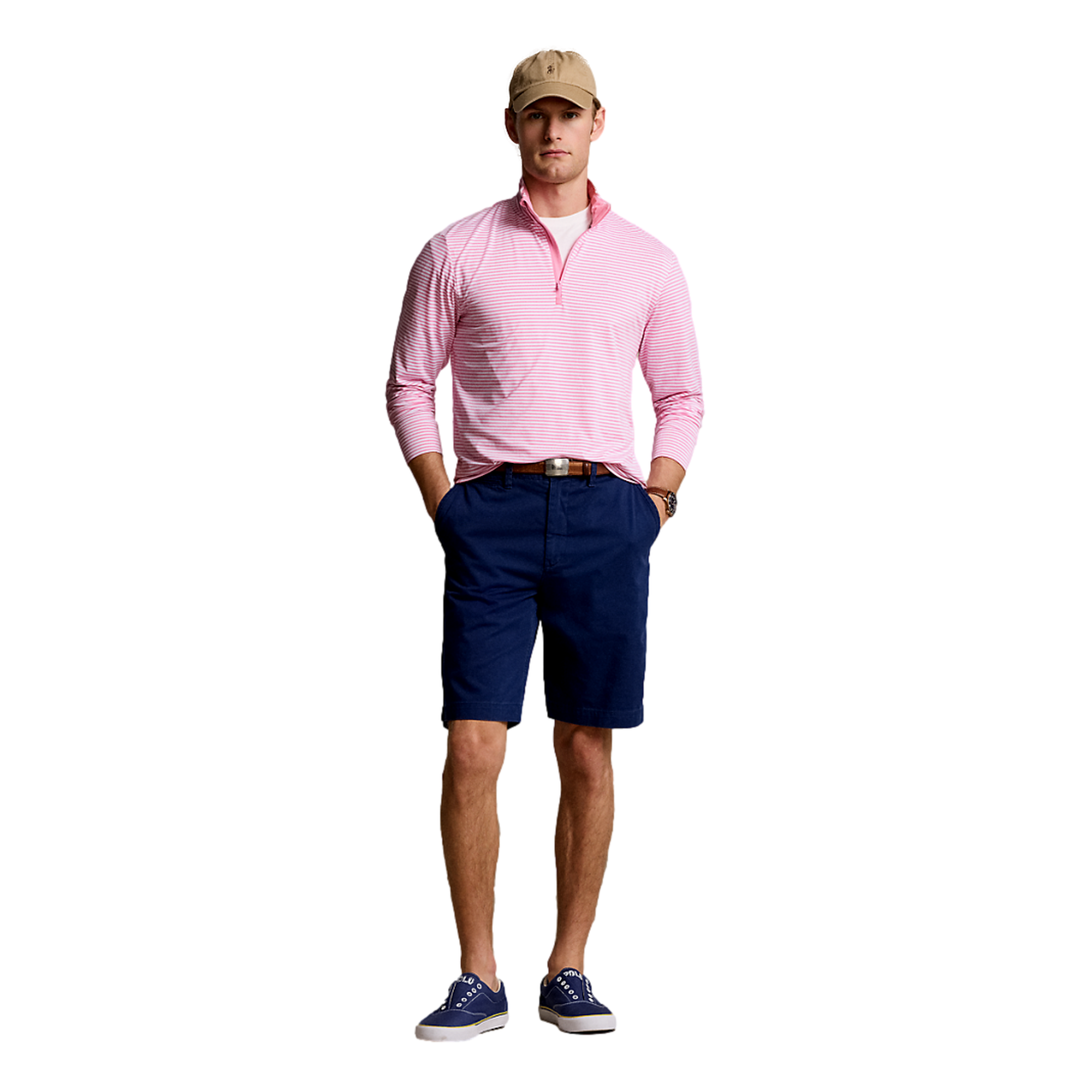 Striped Jersey Men's Golf Quarter Zip