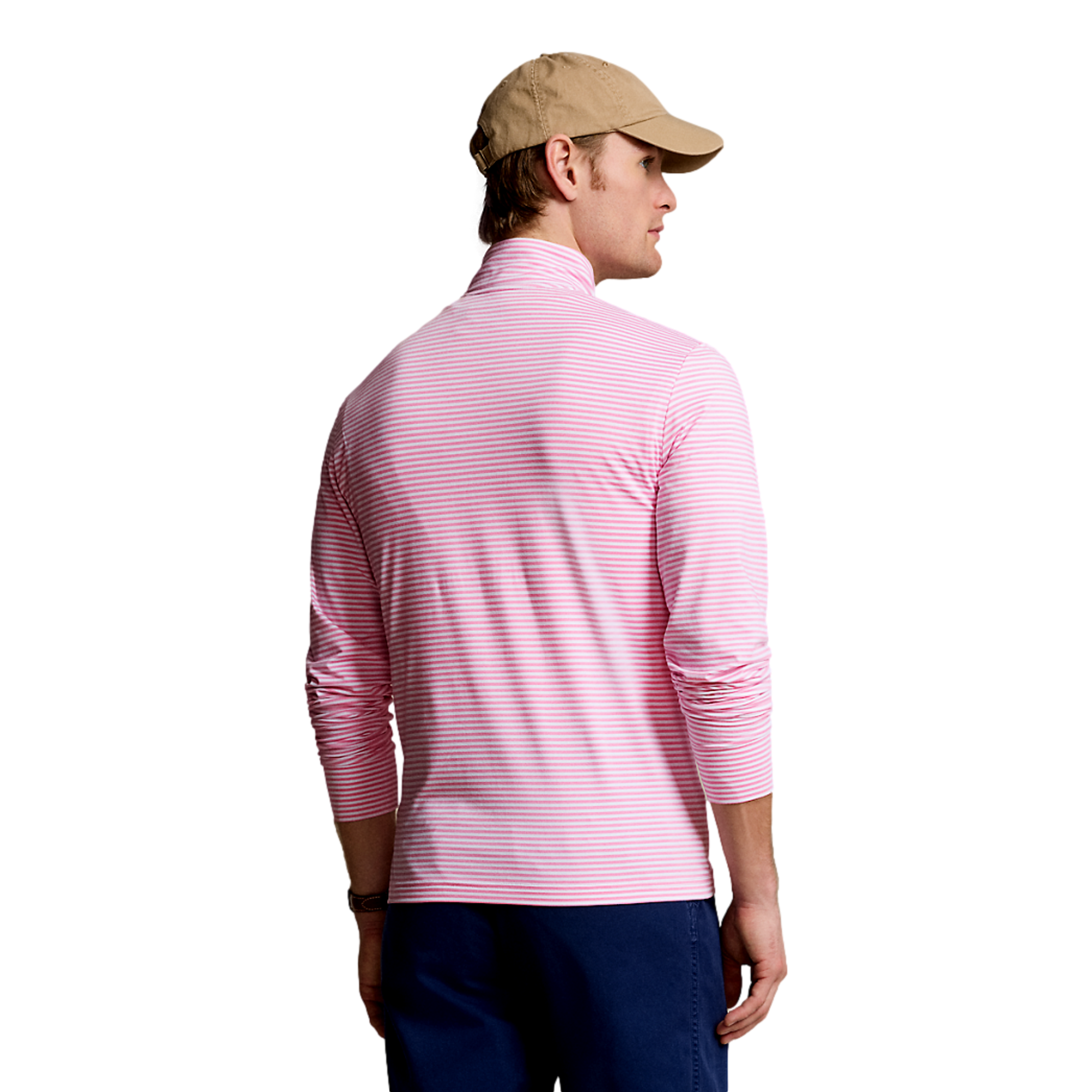 Striped Jersey Men's Golf Quarter Zip
