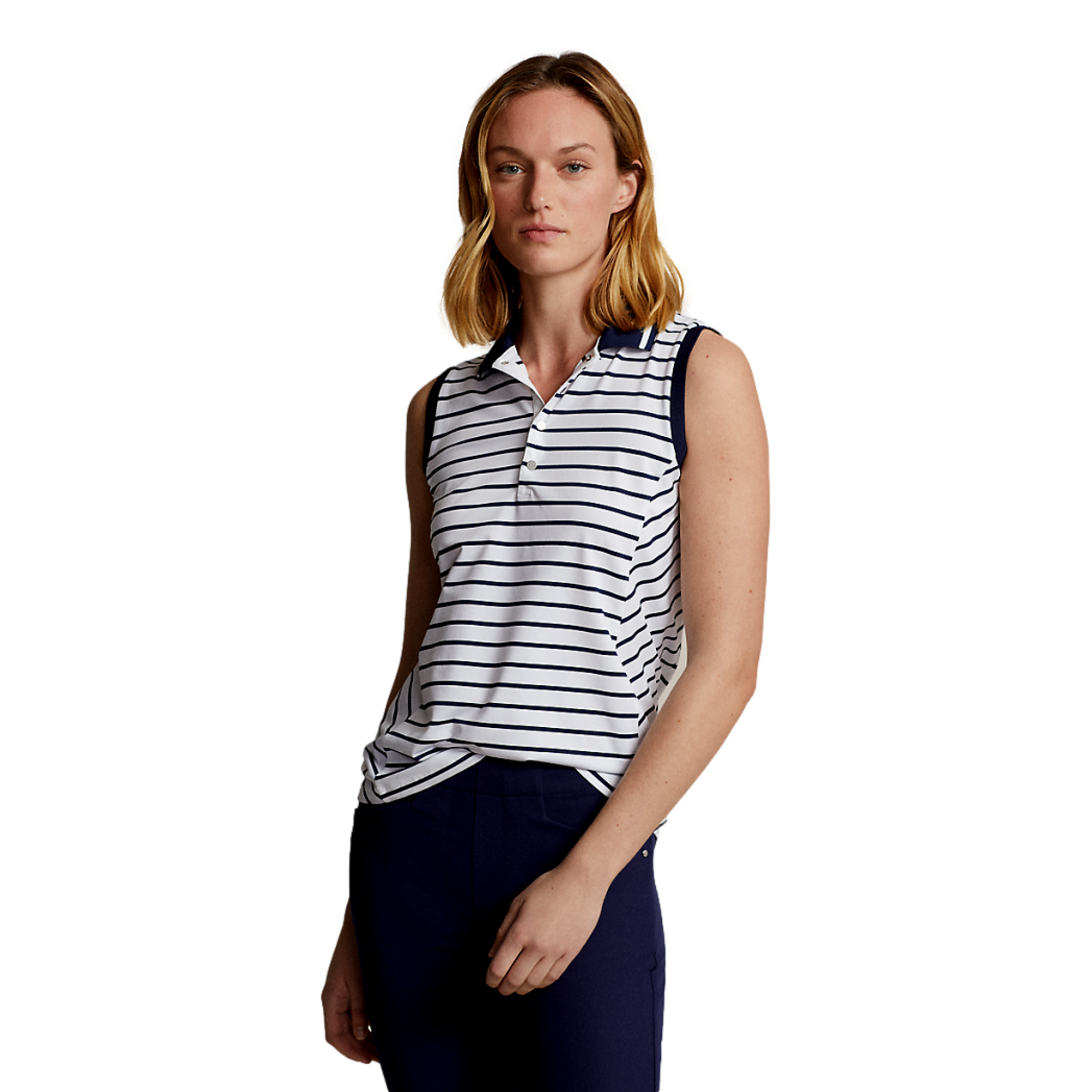 RLX Golf Airflow Striped Sleeveless Polo Shirt | PGA TOUR Superstore
