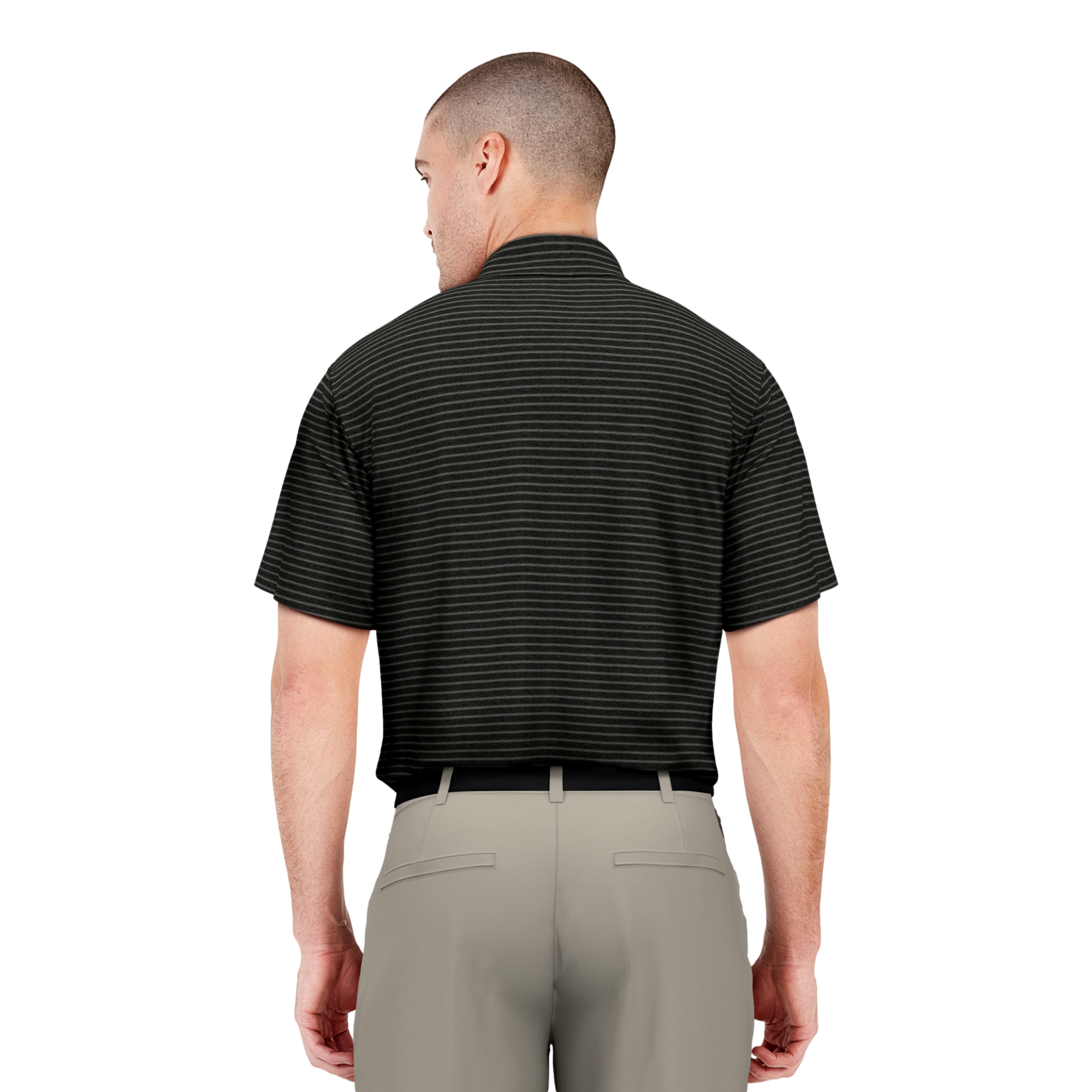 Heather Feeder Striped Men's Short Sleeve Golf Polo Shirt