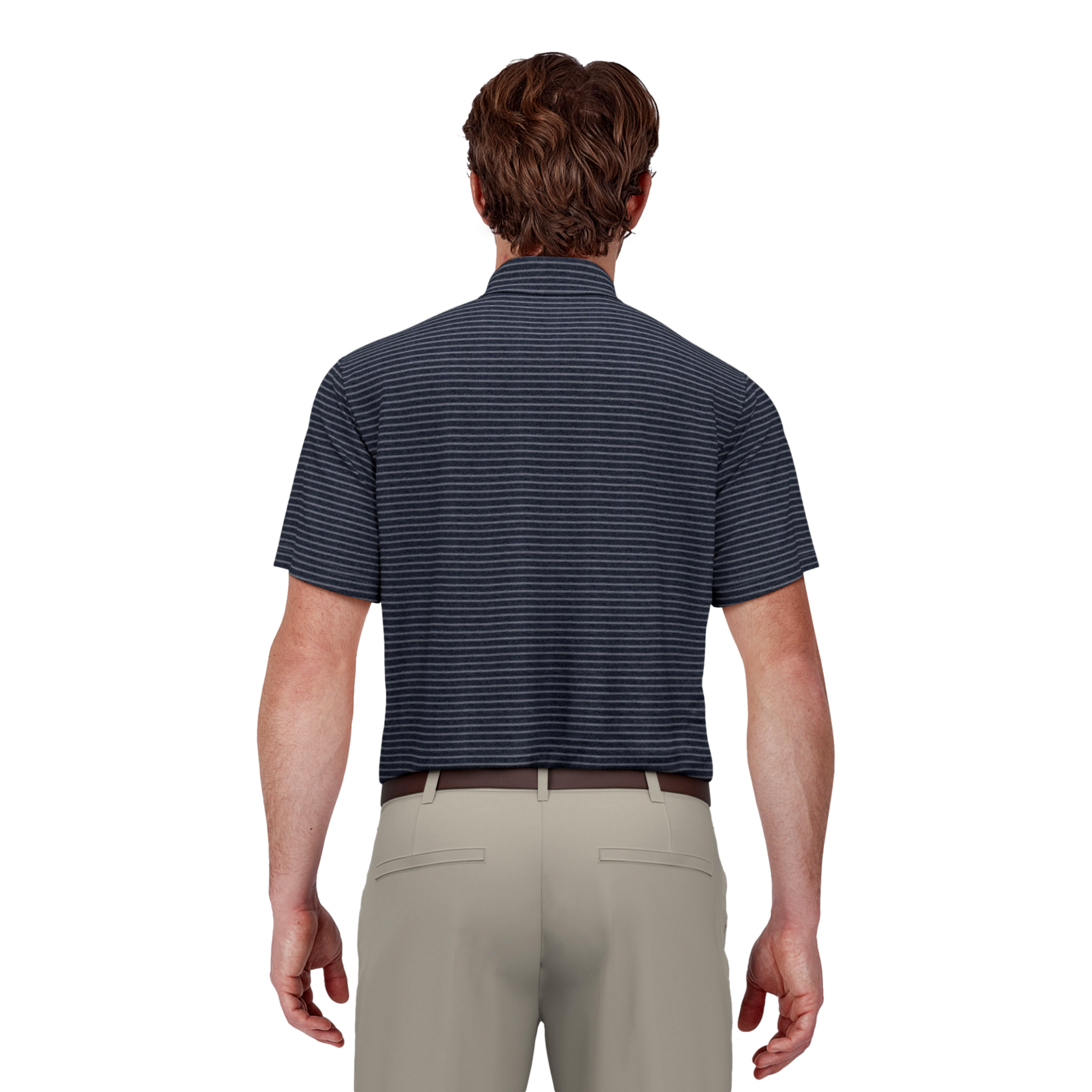 Heather Feeder Striped Men's Golf Polo Shirt